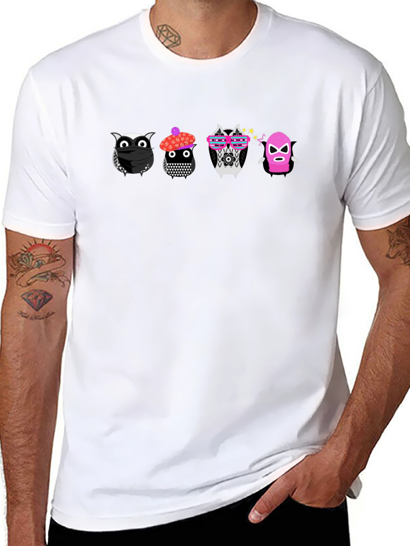 Unique Owl Cartoon Graphic Tee