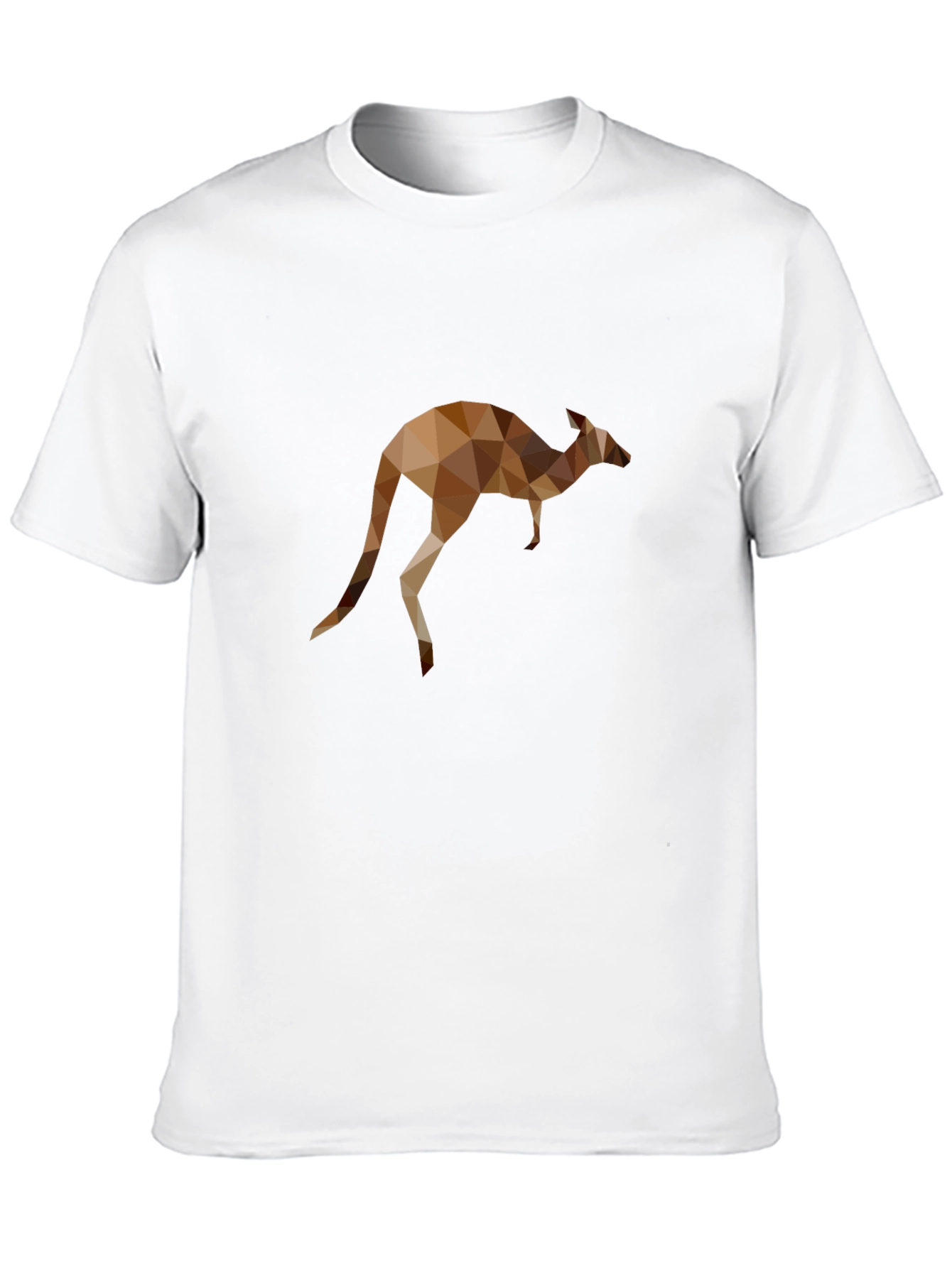 Geometric Kangaroo Print Black T-Shirt