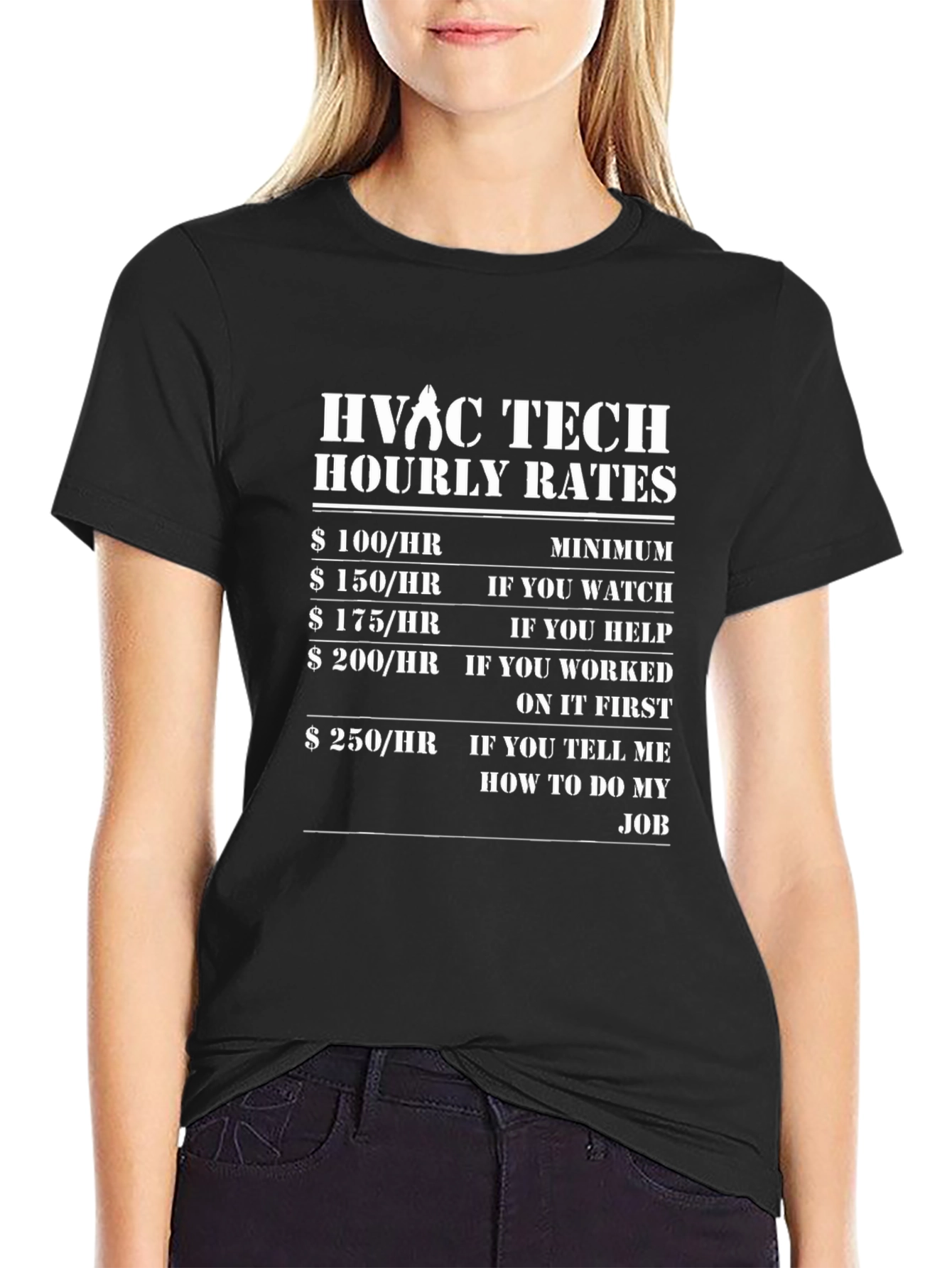 HVAC Tech Hourly Rates T-Shirt - Funny Job Tee
