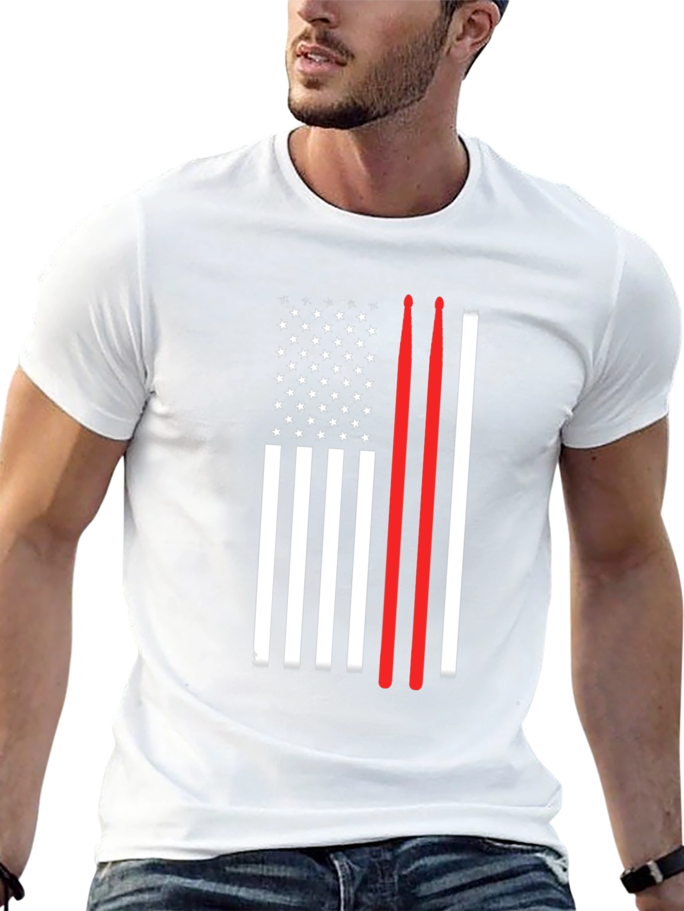 American Flag Drummer T-Shirt