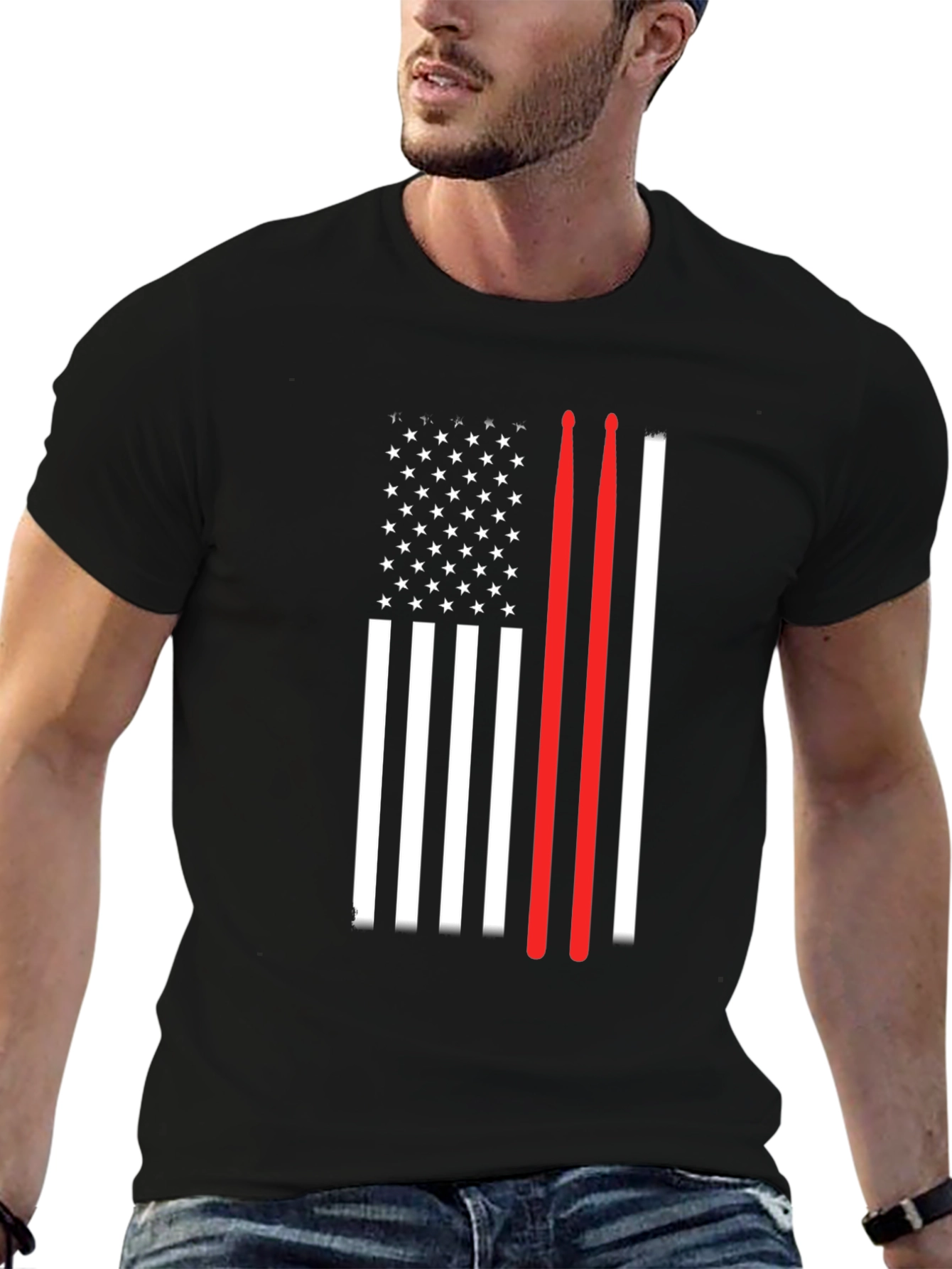 American Flag Drummer T-Shirt