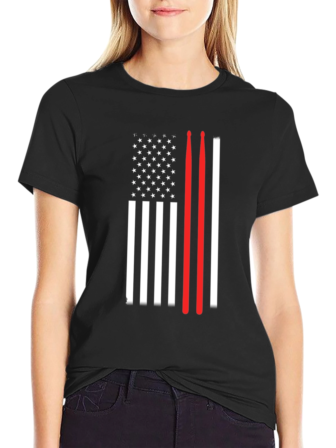 American Flag Drummer T-Shirt