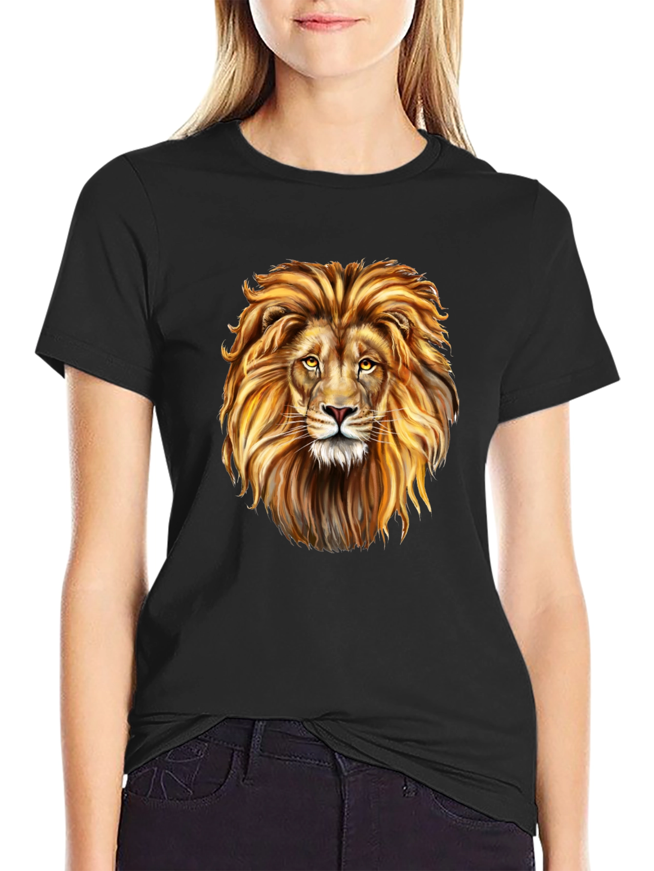 Lion Graphic Black T-Shirt