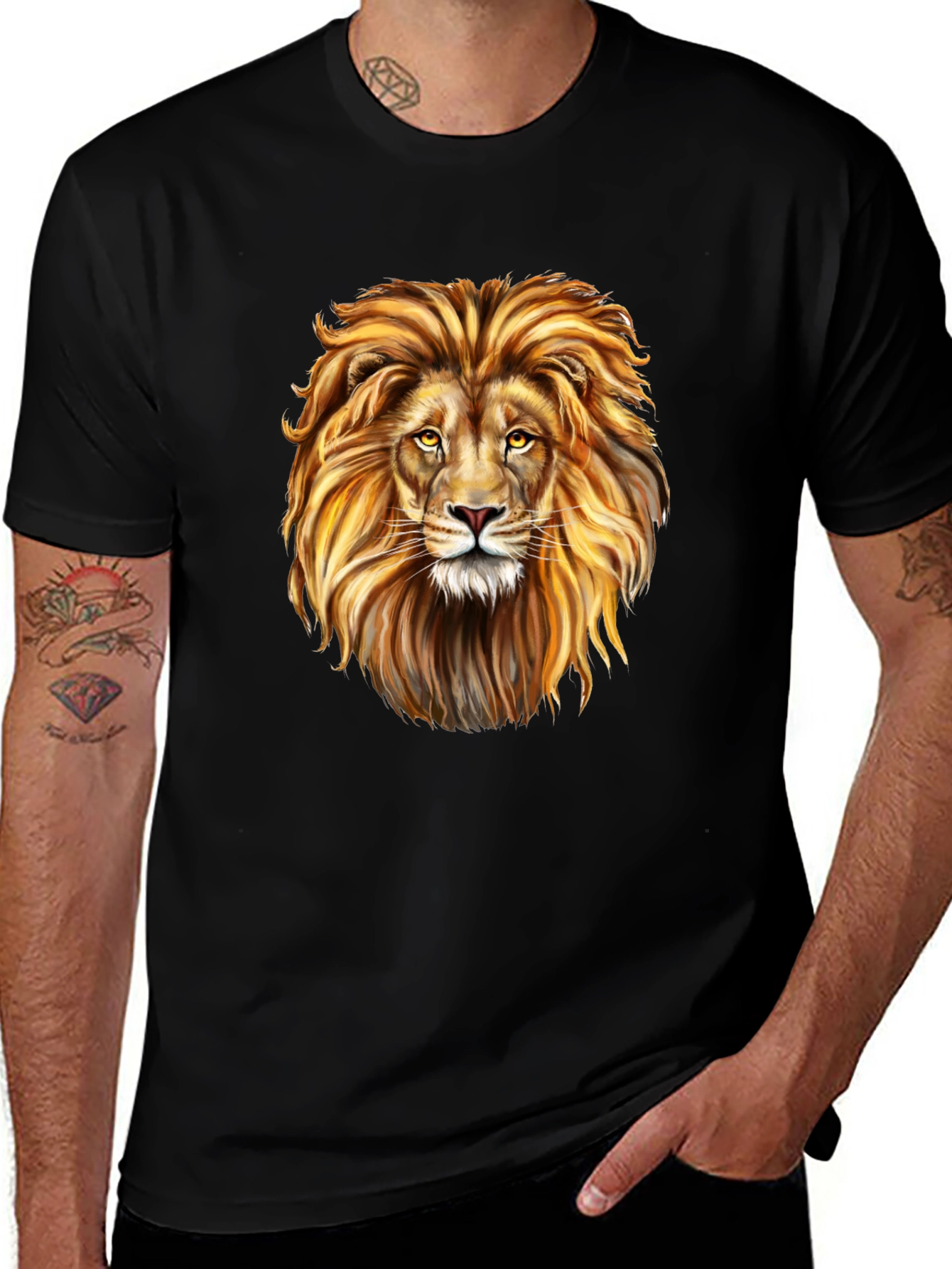 Lion Graphic Black T-Shirt