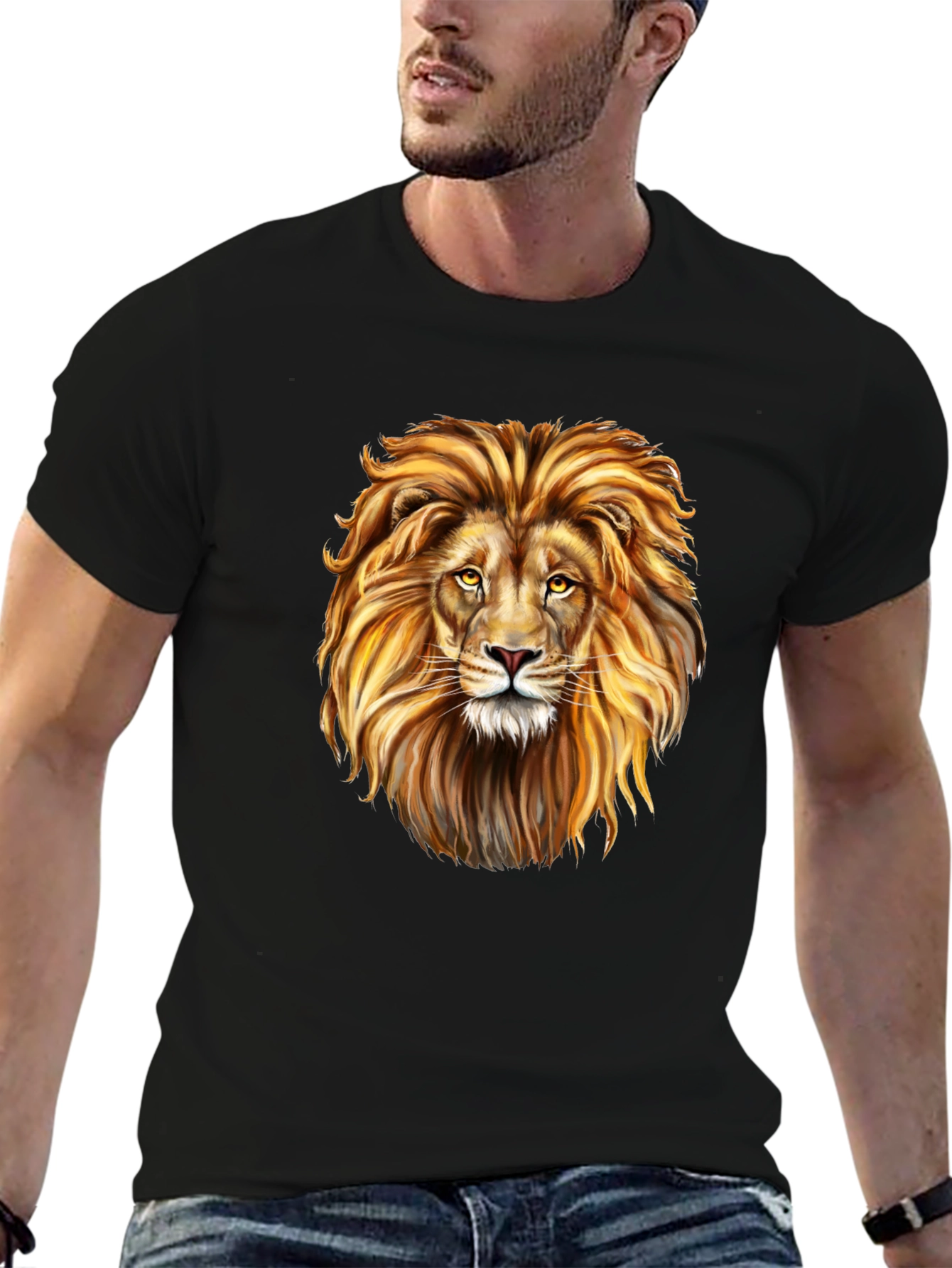 Lion Graphic Black T-Shirt