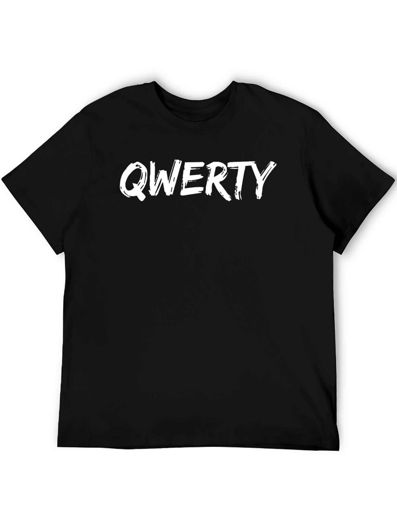 QWERTY Text Black Short Sleeve T-Shirt