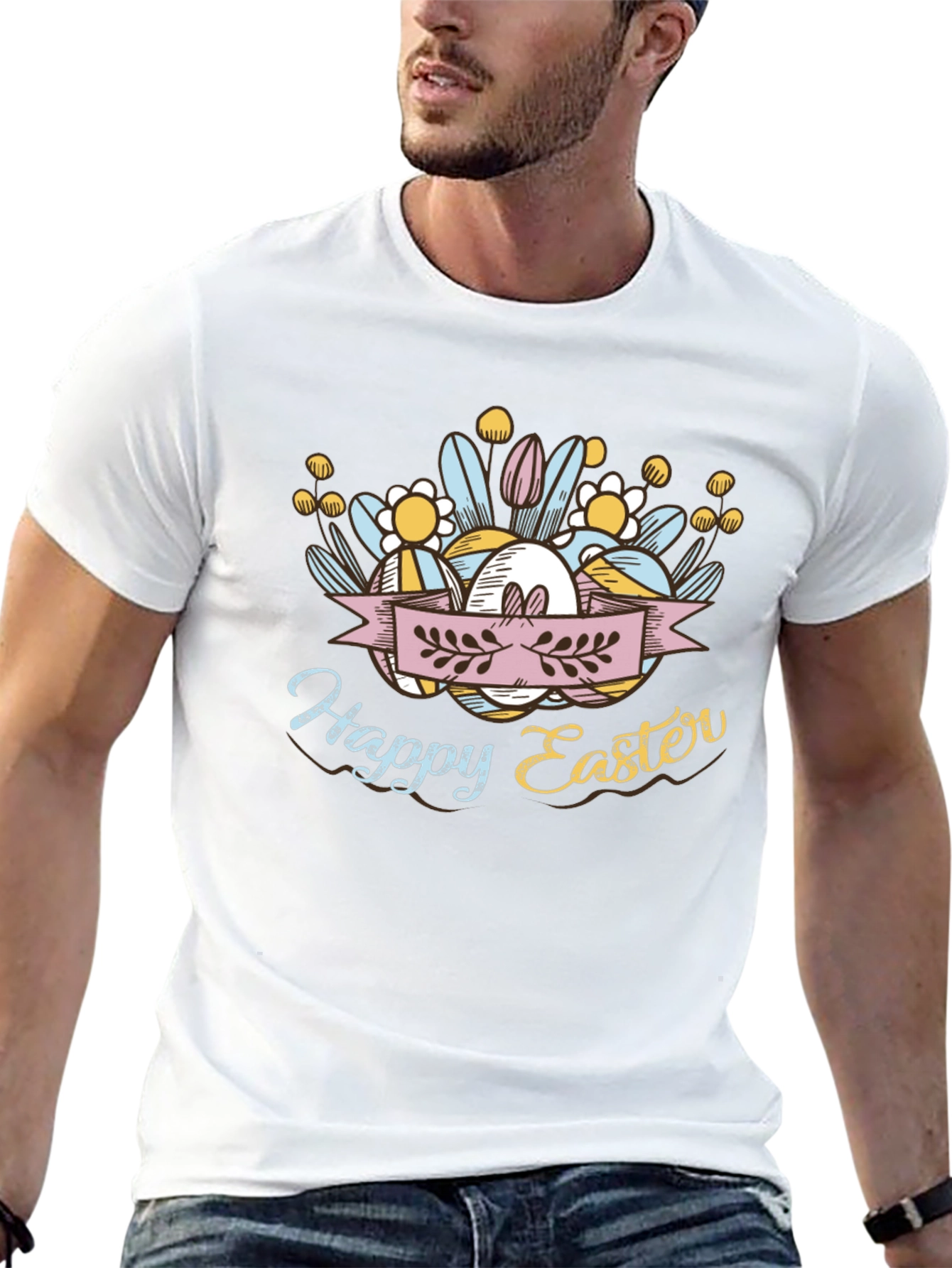 Happy Easter Black T-Shirt