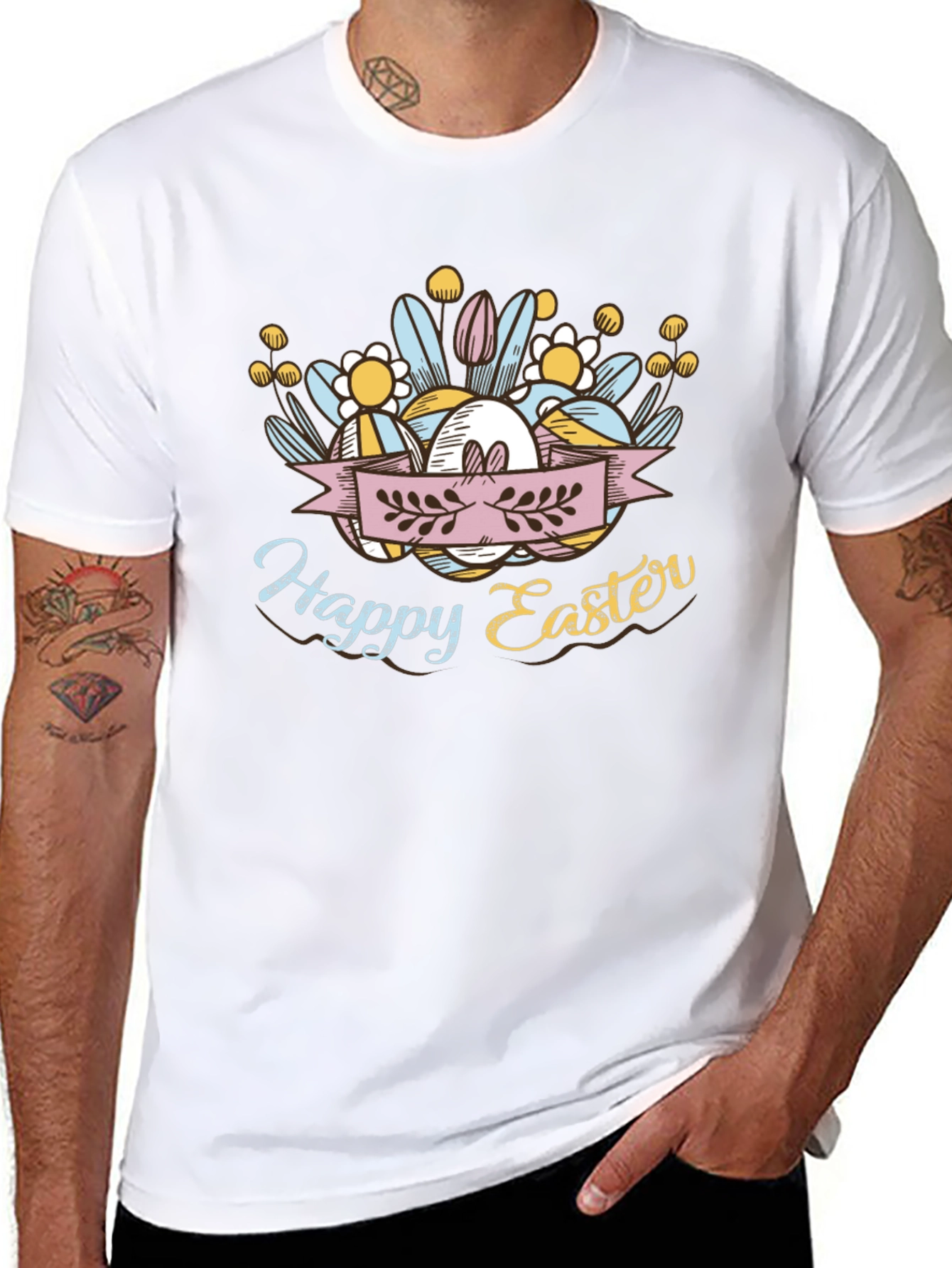 Happy Easter Black T-Shirt