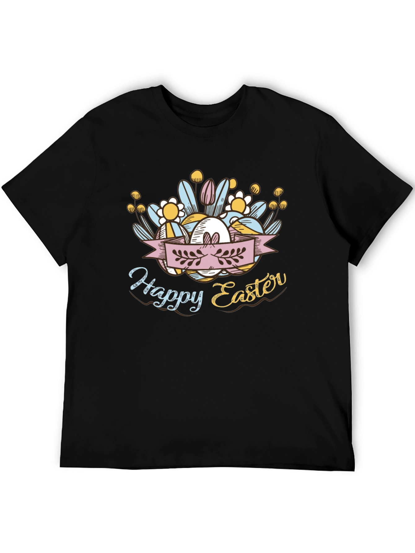Happy Easter Black T-Shirt
