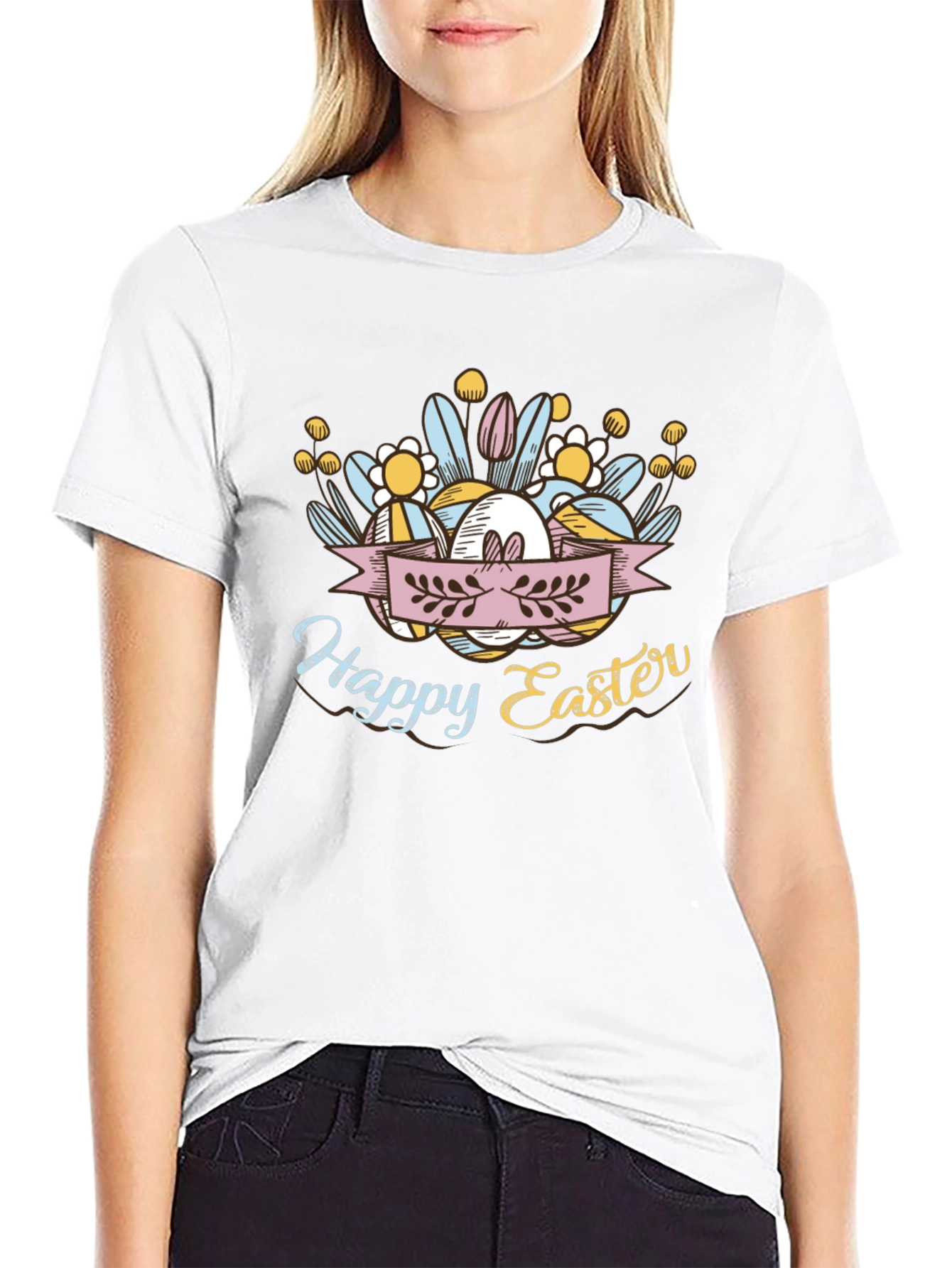 Happy Easter Black T-Shirt