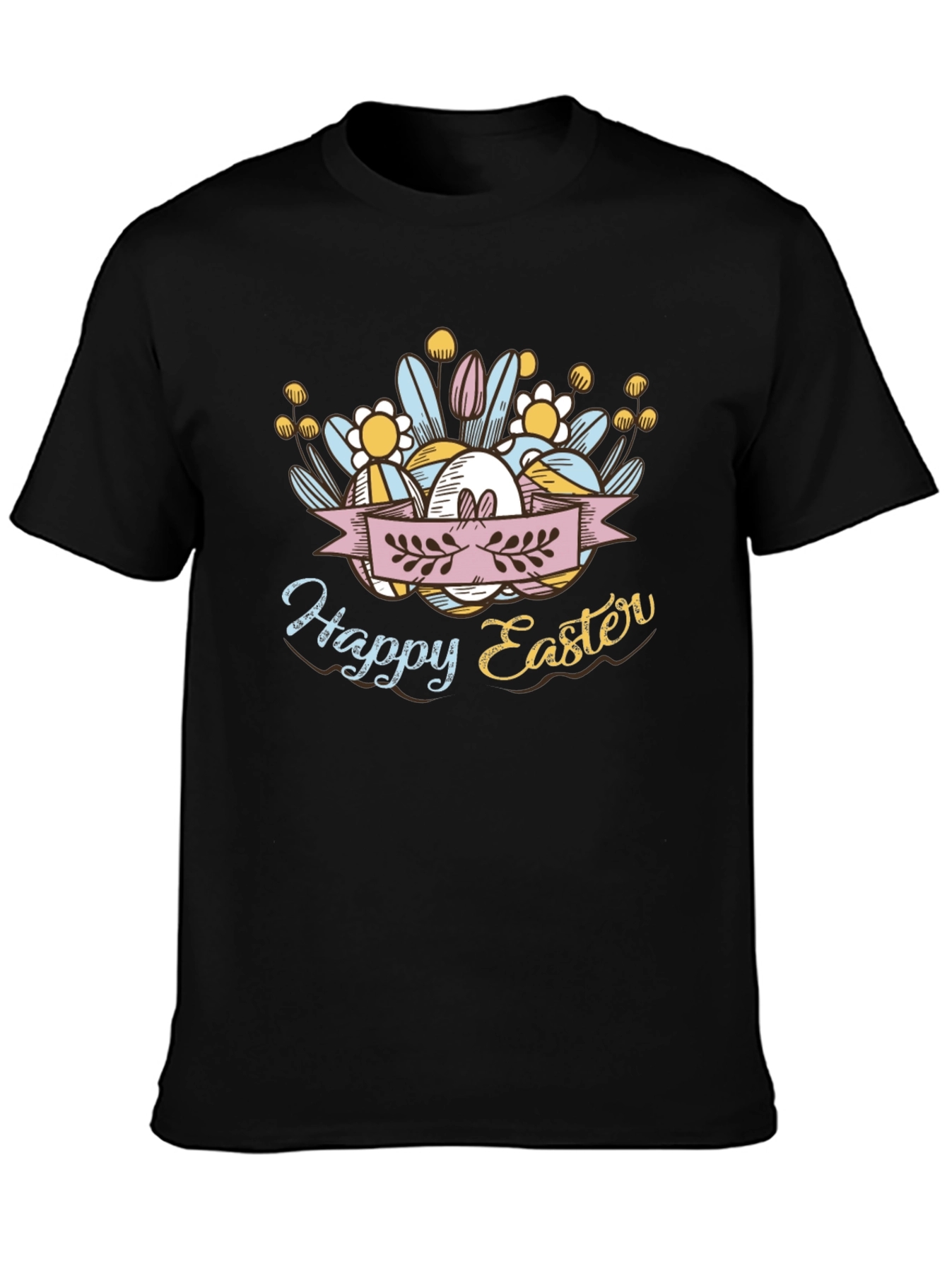 Happy Easter Black T-Shirt