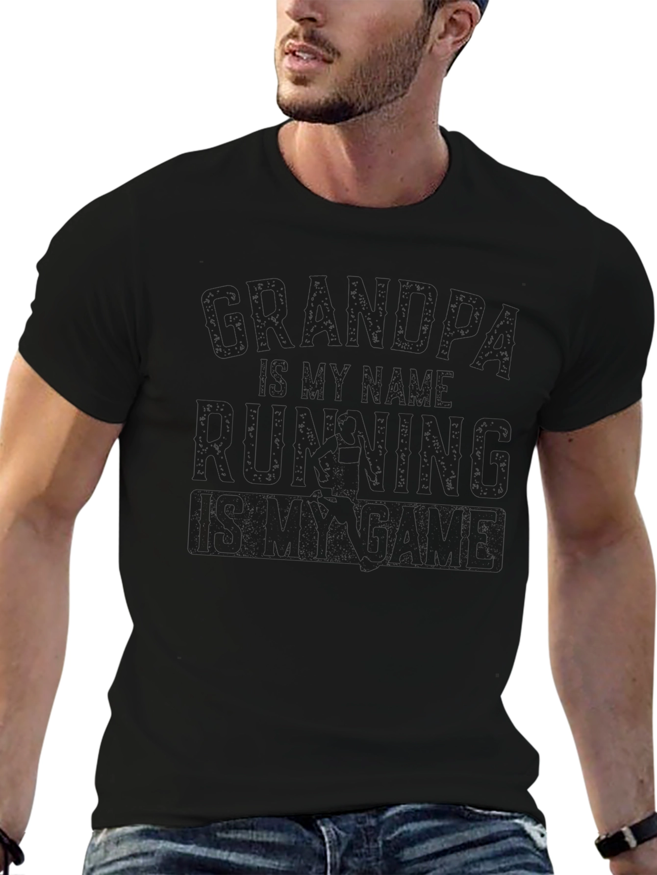 Grandpa Running Game Graphic T-Shirt