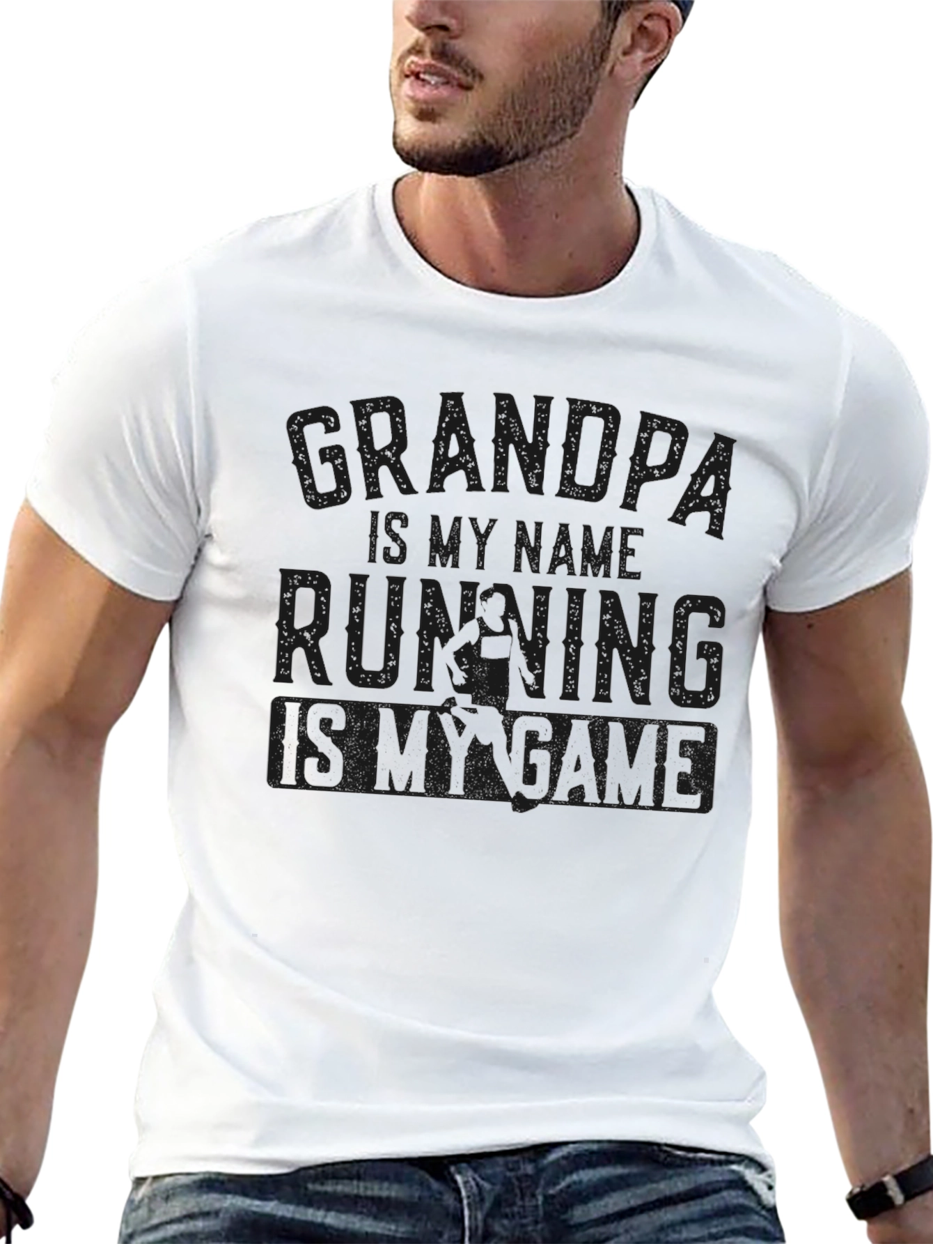 Grandpa Running Game Graphic T-Shirt
