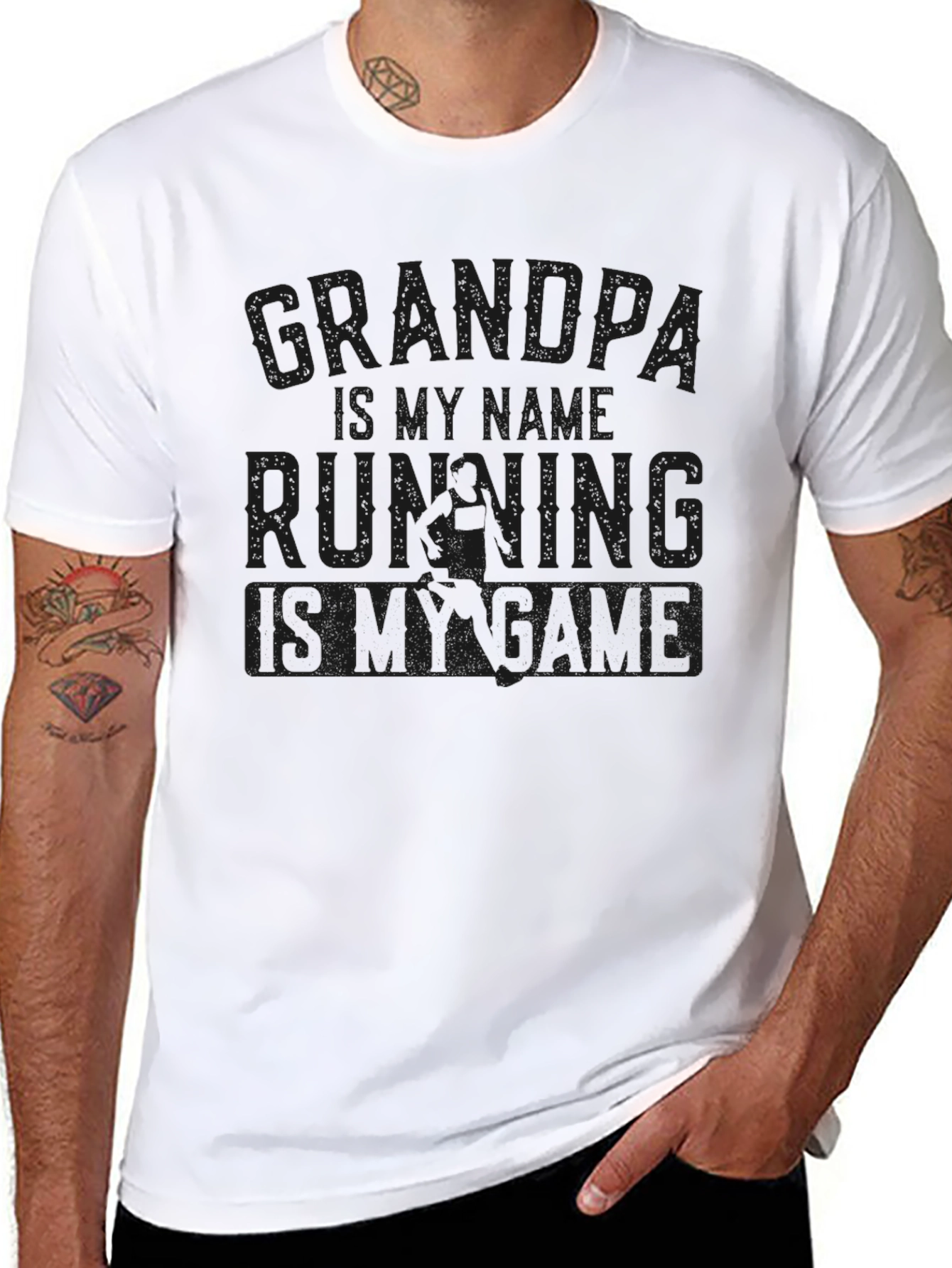 Grandpa Running Game Graphic T-Shirt