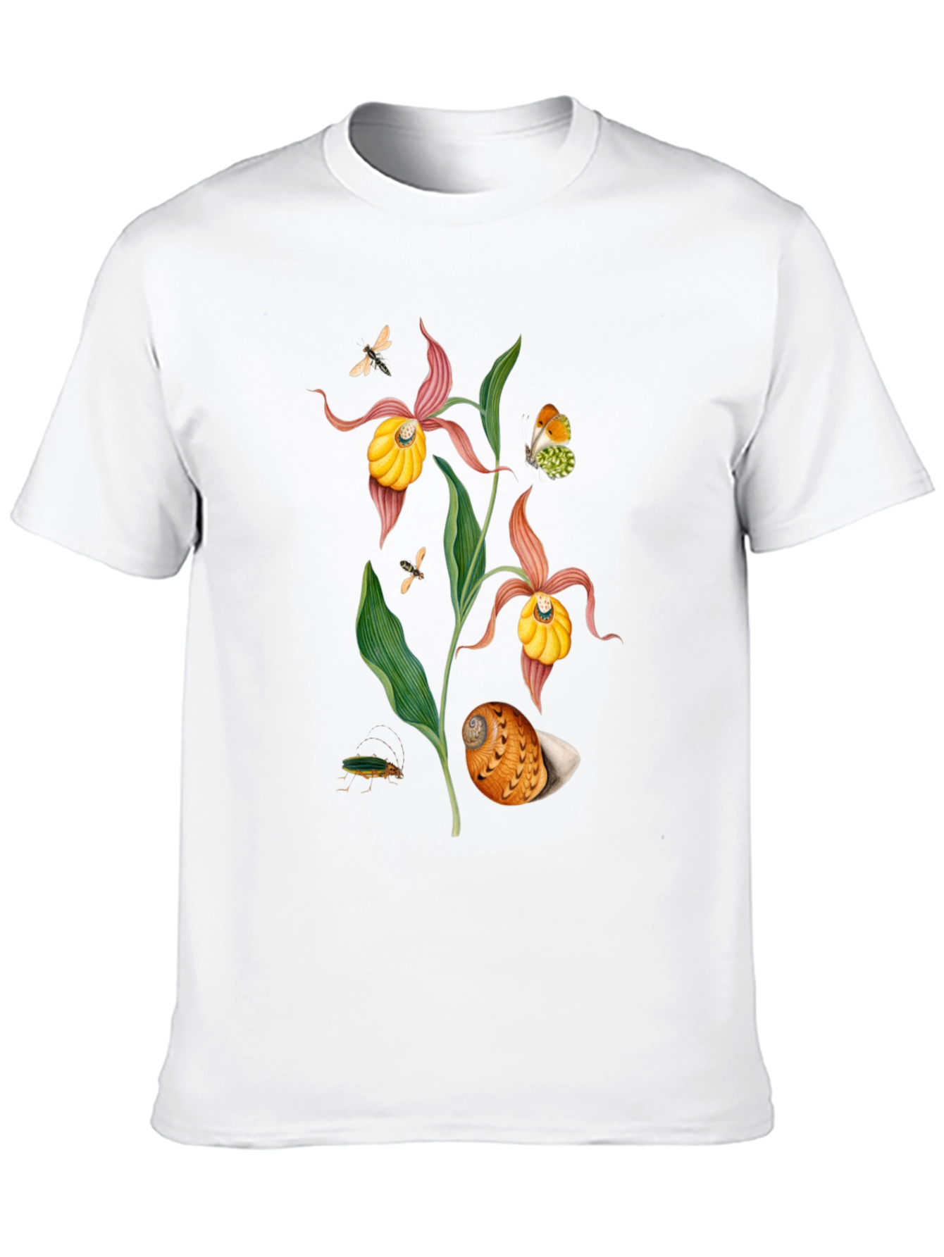 Botanical Print T-Shirt - Black