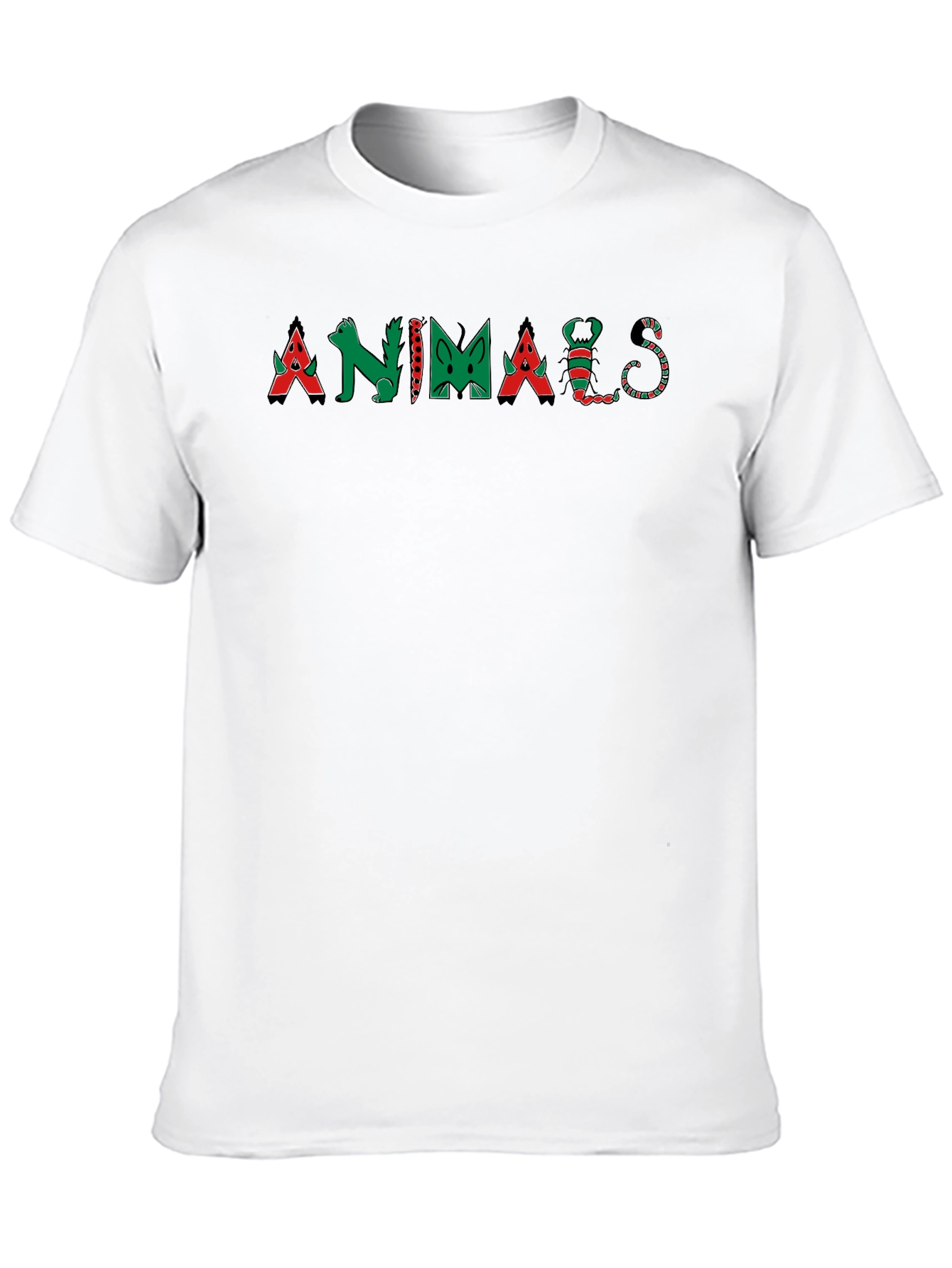 Animals Graphic Tee - Black Cotton T-Shirt