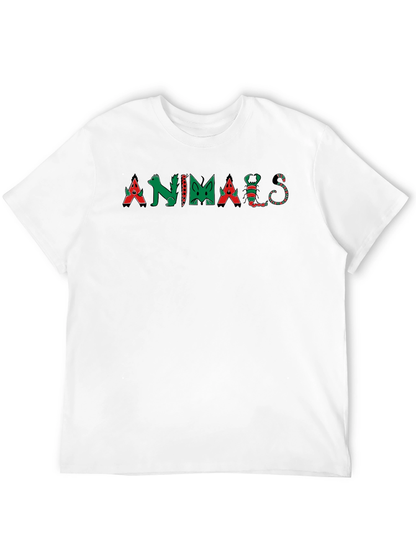 Animals Graphic Tee - Black Cotton T-Shirt