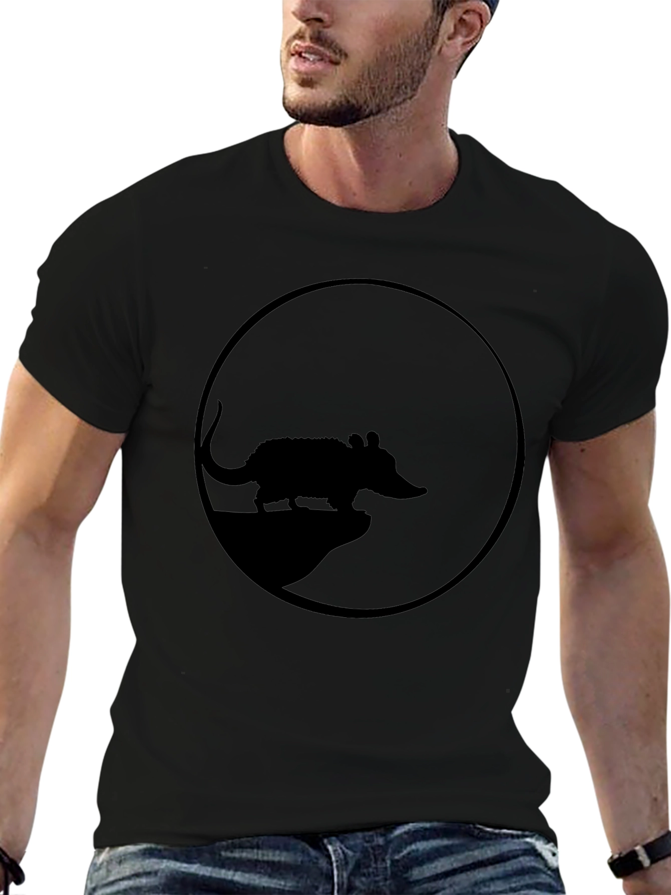 Possum Silhouette Tee - Black Graphic T-Shirt