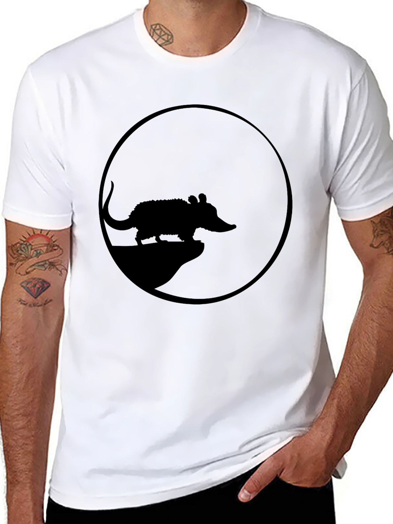 Possum Silhouette Tee - Black Graphic T-Shirt