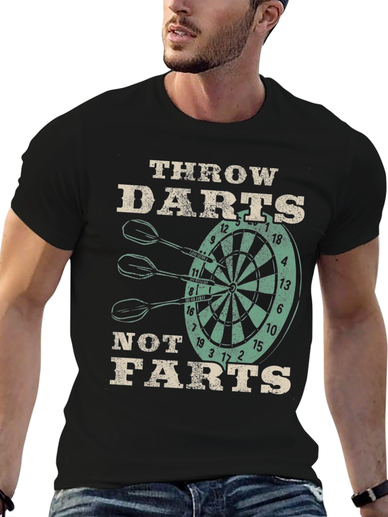 Throw Darts Not Farts Graphic Tee