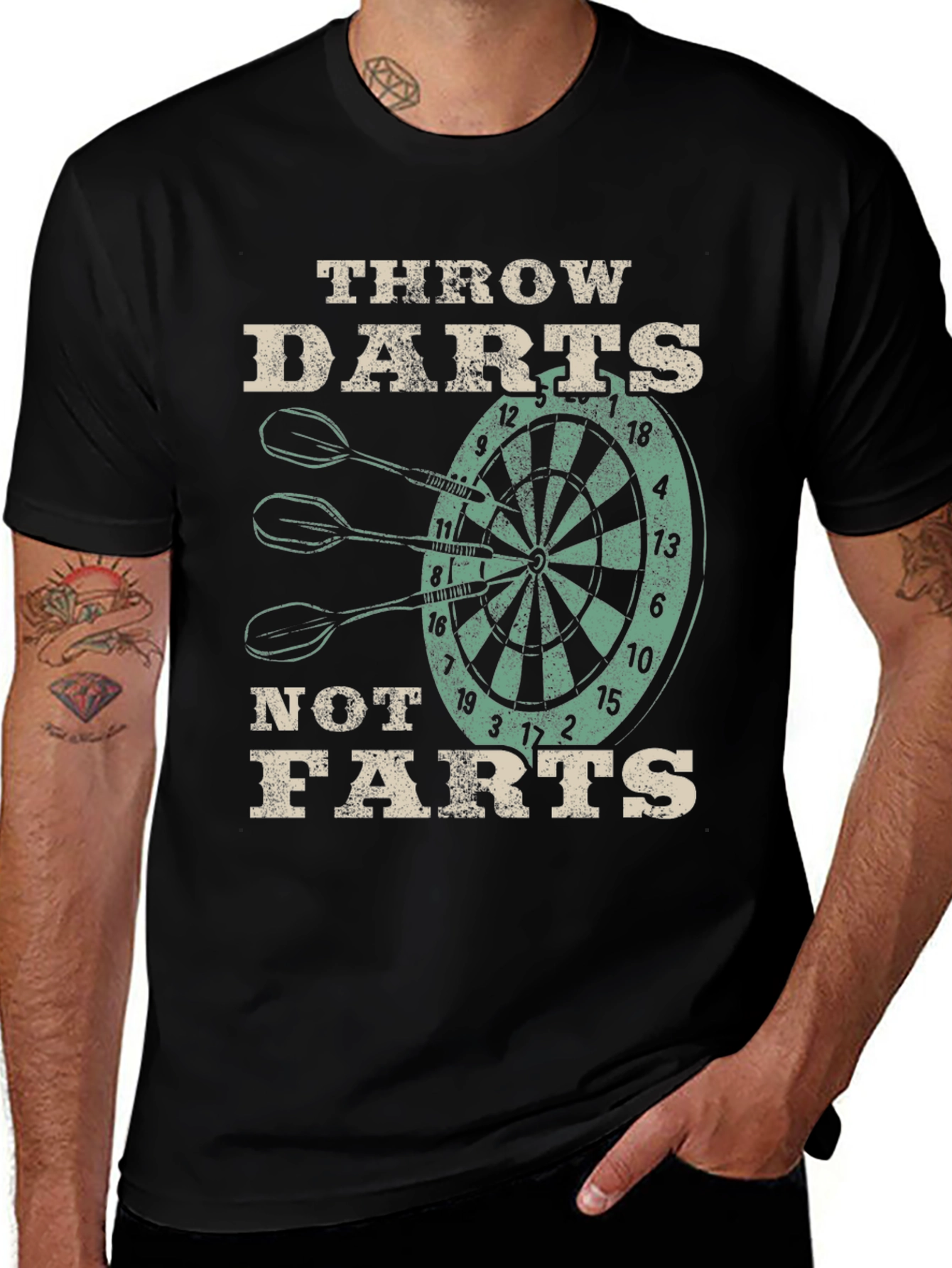 Throw Darts Not Farts Graphic Tee