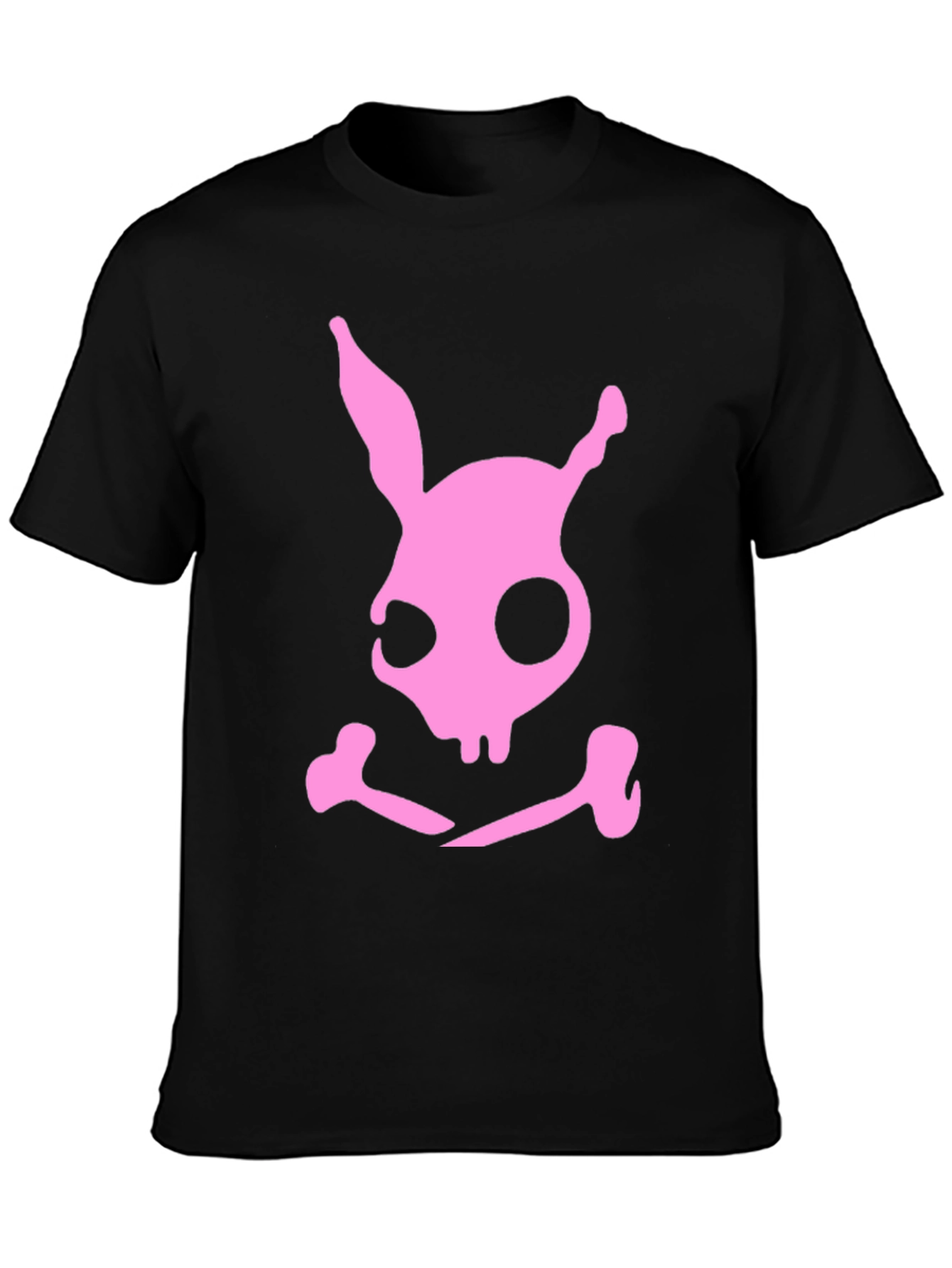 Skull Bunny Graphic T-Shirt - Black