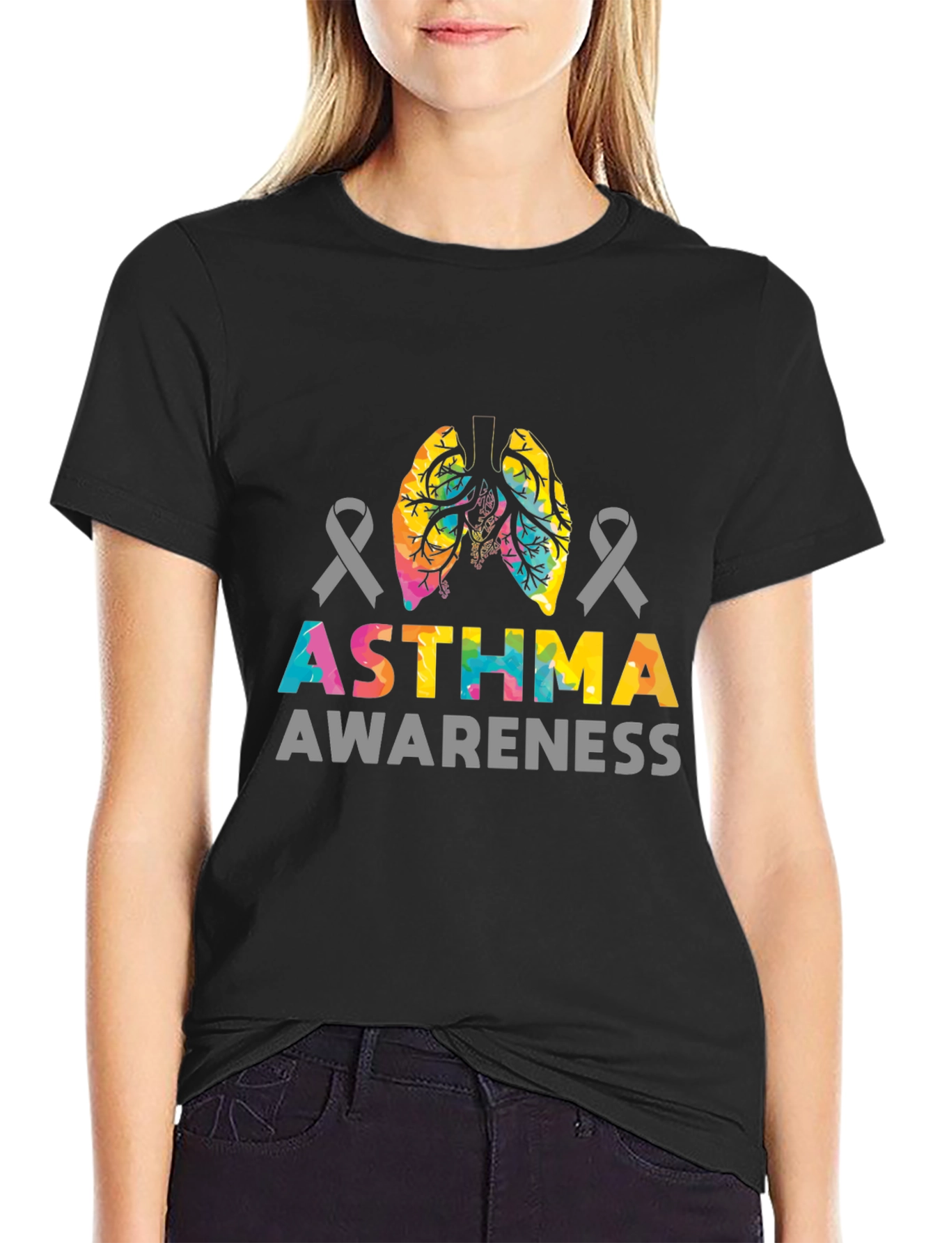 Asthma Awareness T-Shirt - Unisex Black Tee