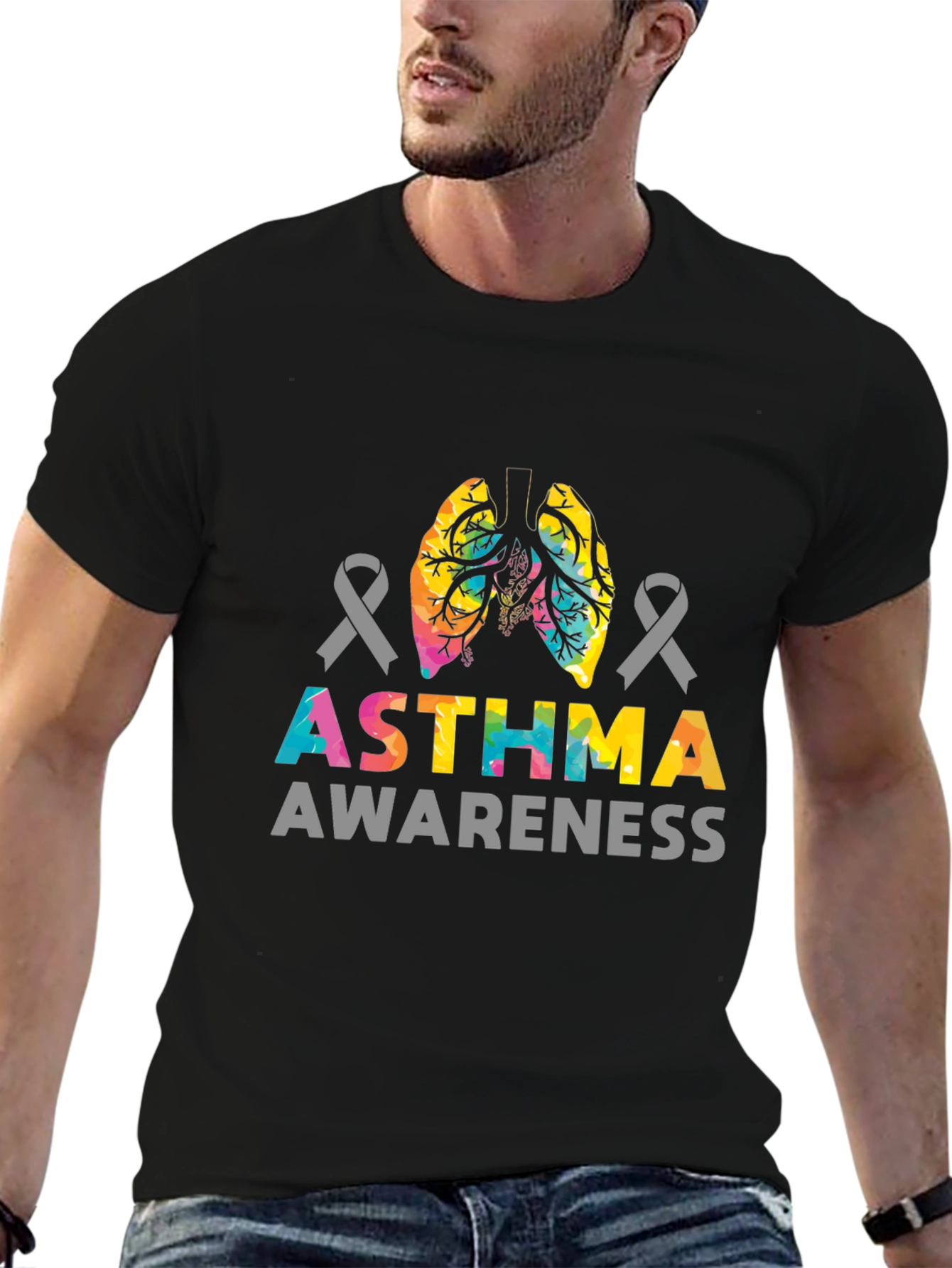 Asthma Awareness T-Shirt - Unisex Black Tee