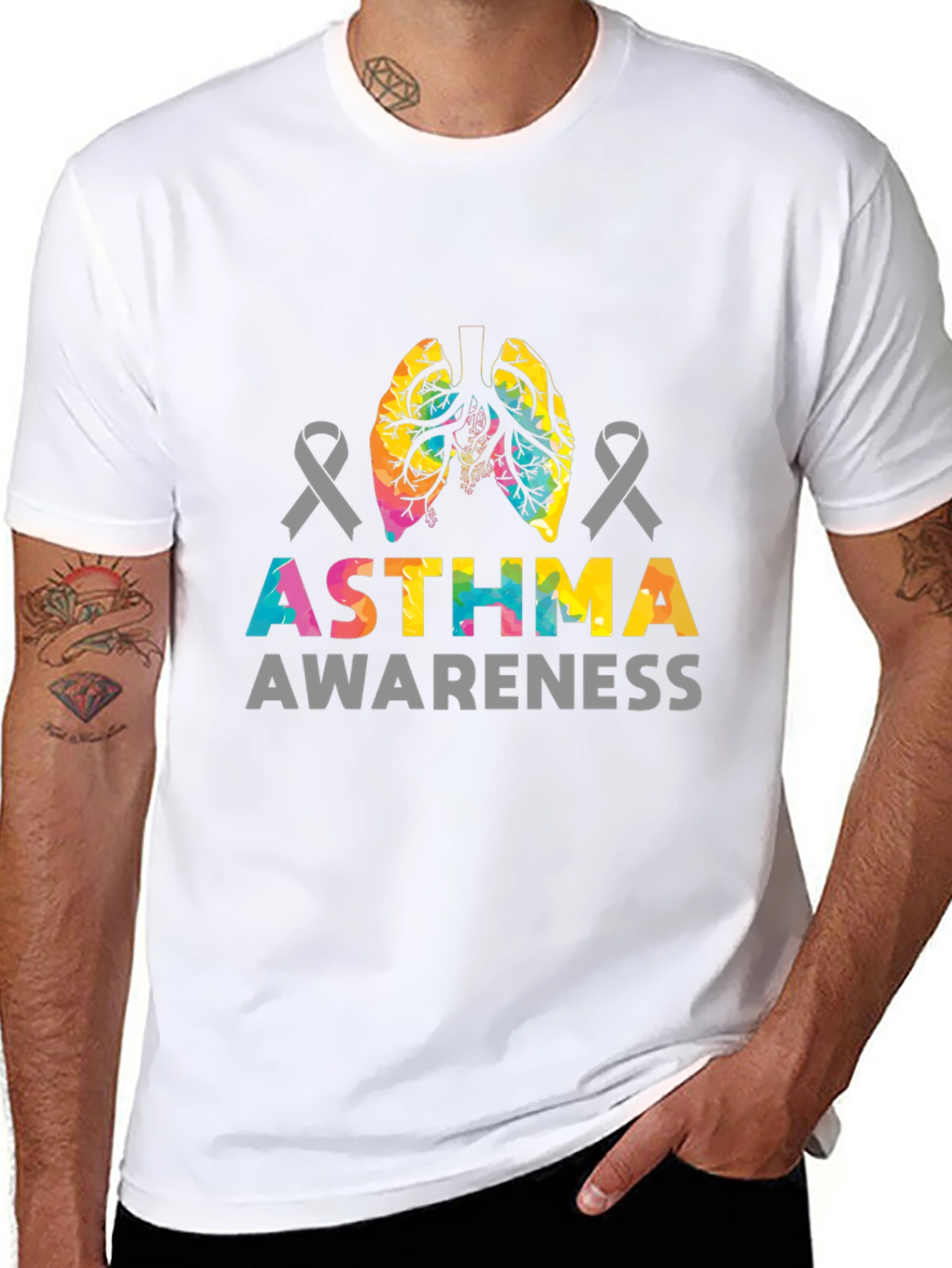 Asthma Awareness T-Shirt - Unisex Black Tee
