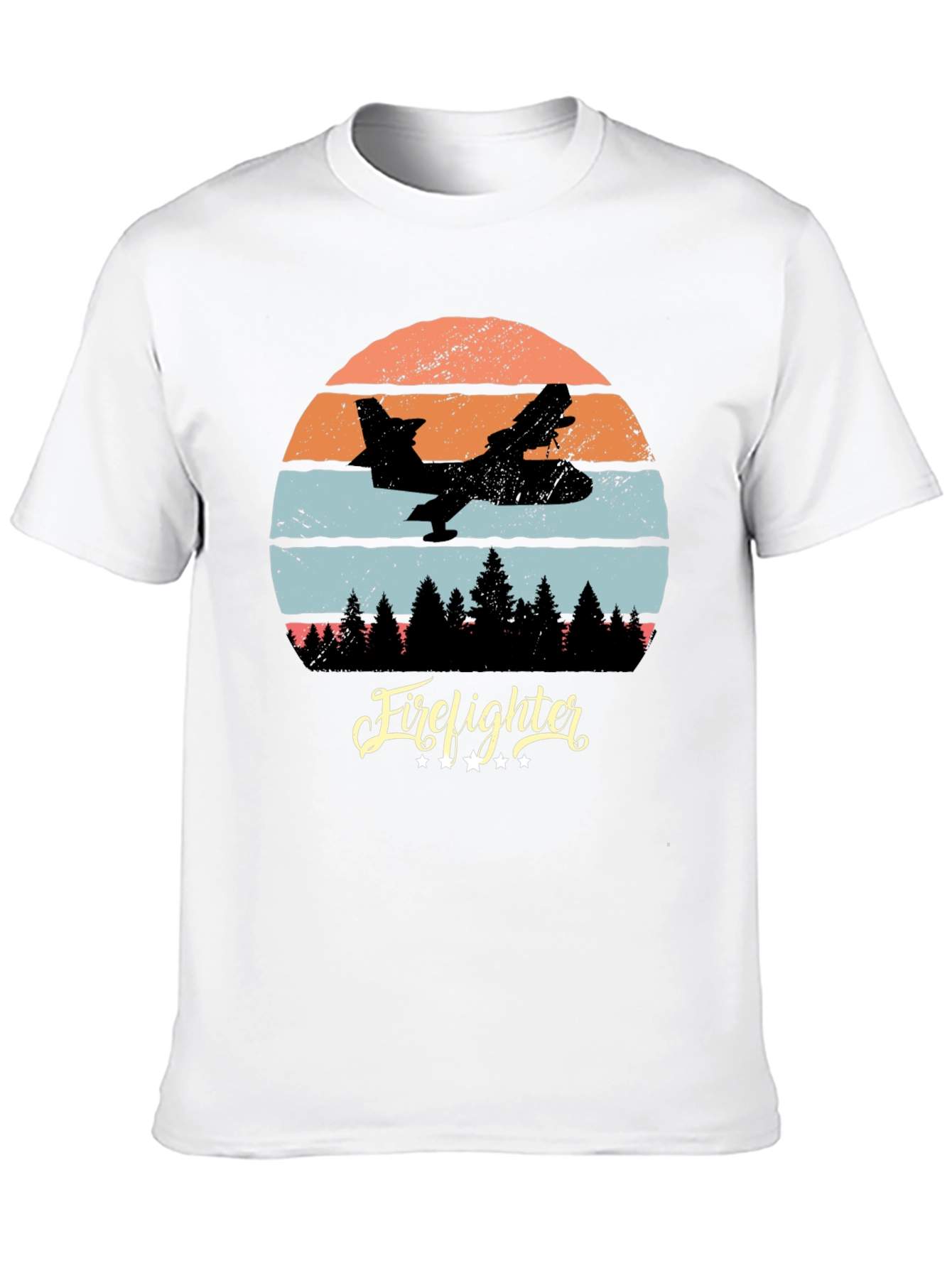 Firefighter Plane Retro T-Shirt