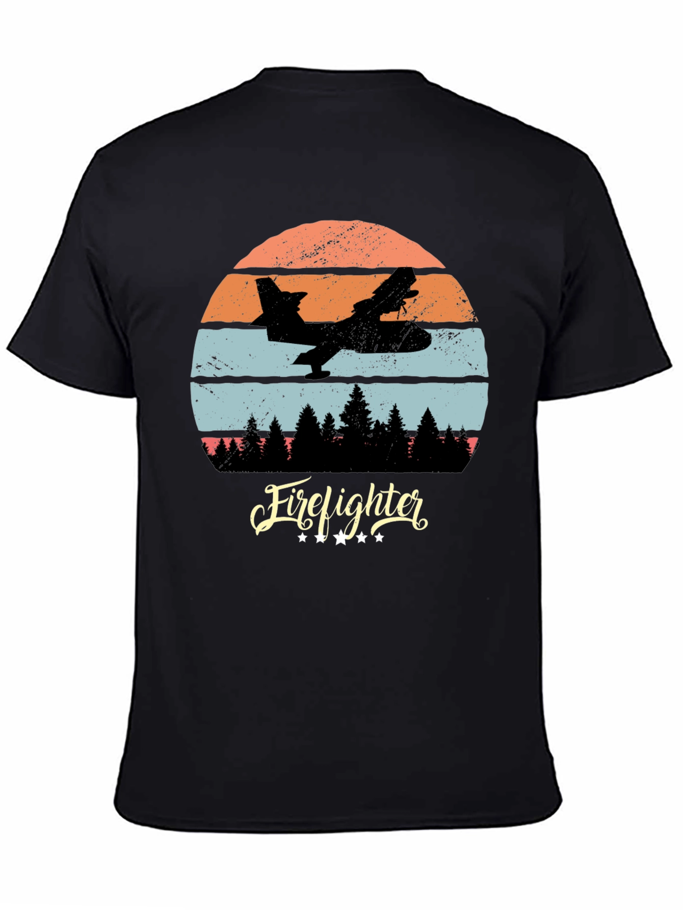 Firefighter Plane Retro T-Shirt