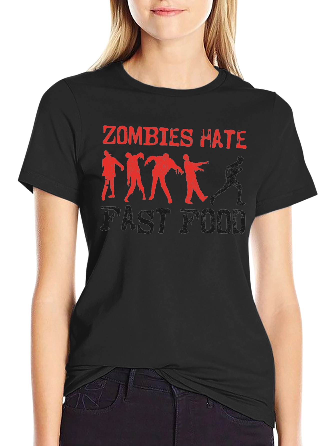 Zombies Hate Fast Food Graphic Tee