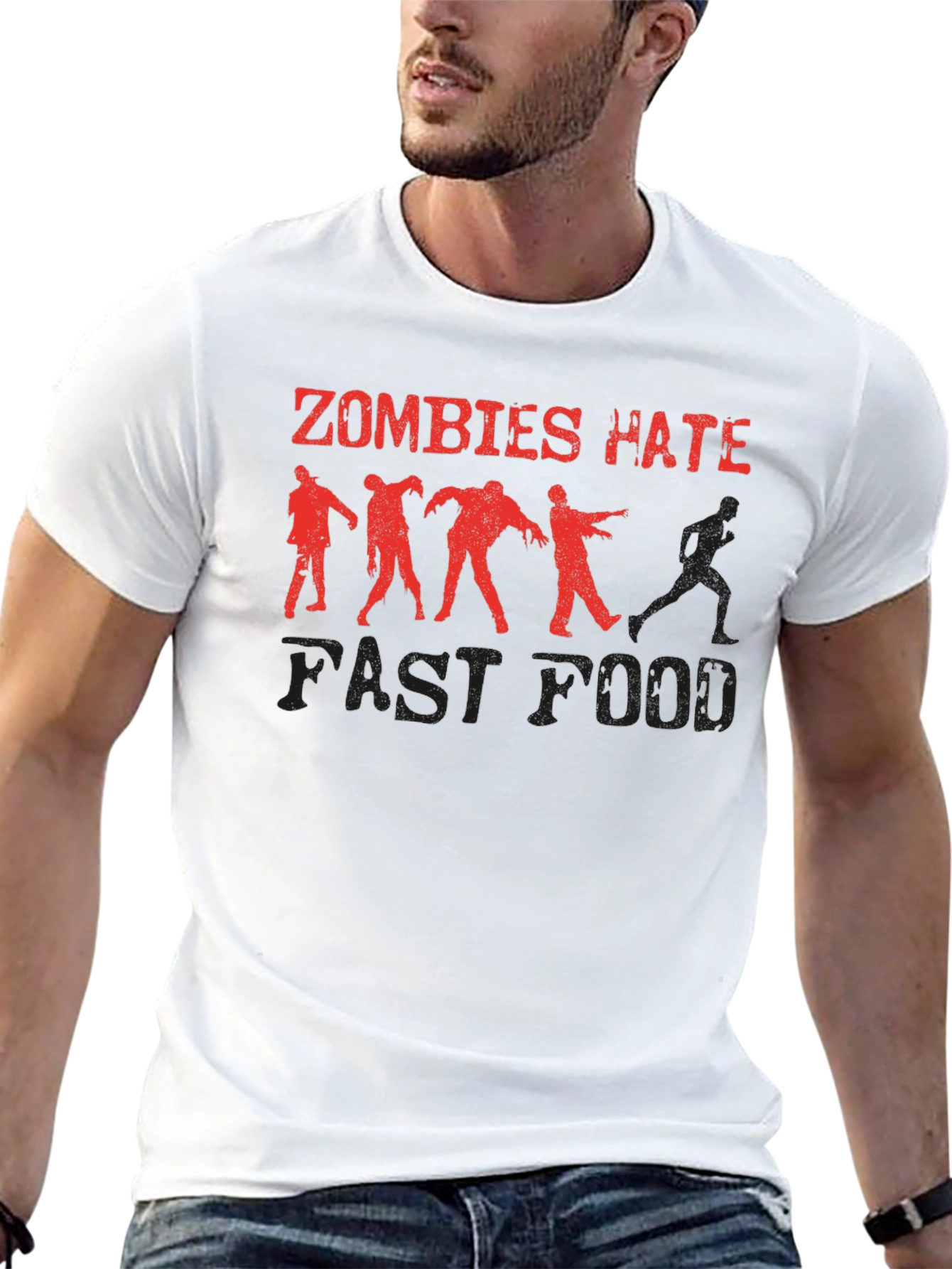 Zombies Hate Fast Food Graphic Tee