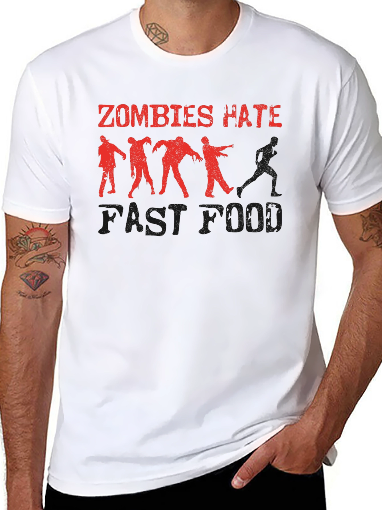 Zombies Hate Fast Food Graphic Tee