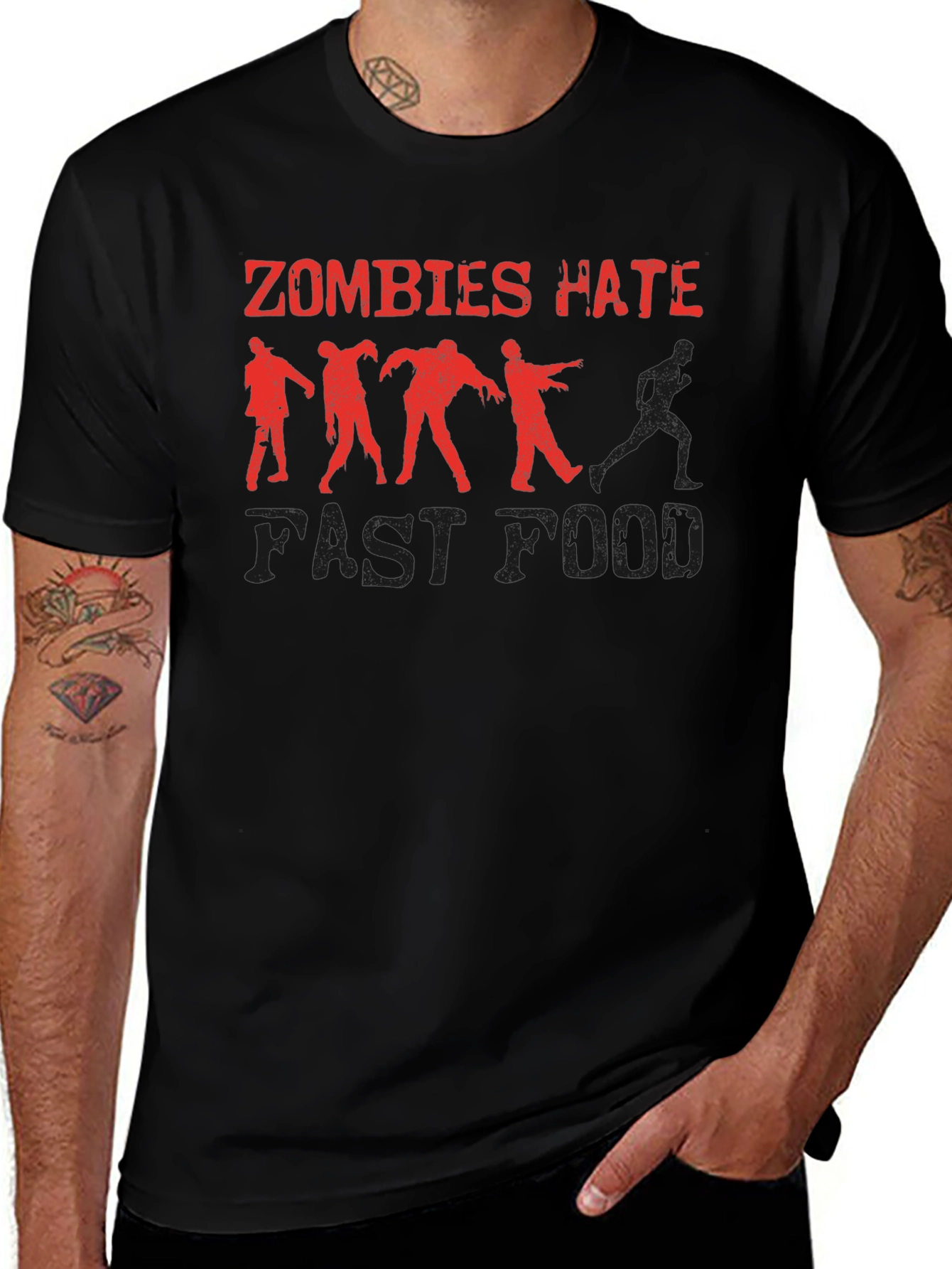 Zombies Hate Fast Food Graphic Tee