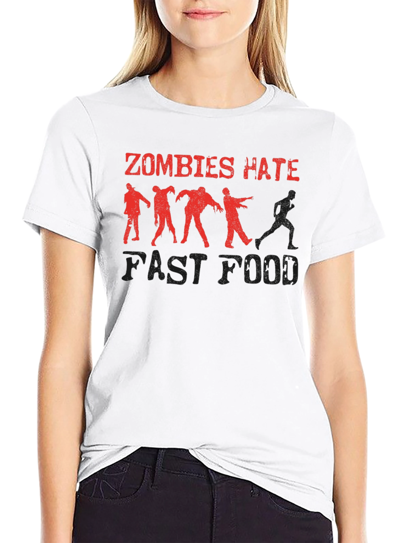 Zombies Hate Fast Food Graphic Tee