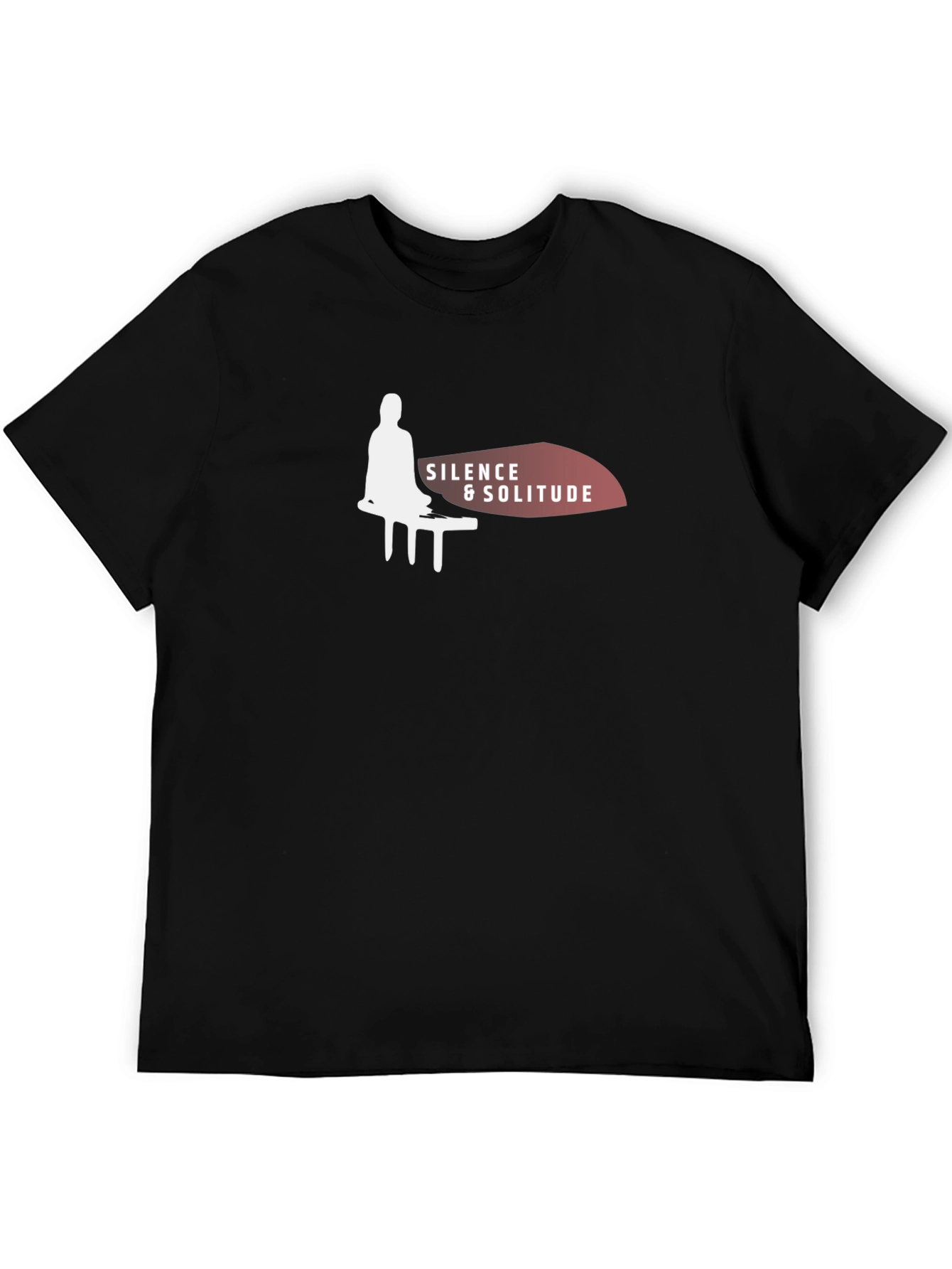 Silence & Solitude Black Graphic T-Shirt