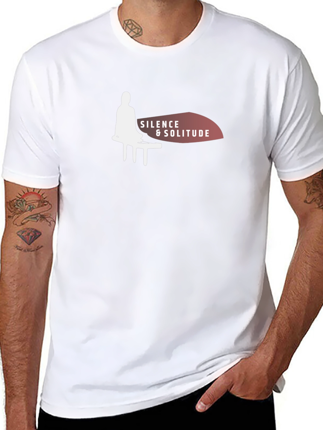 Silence & Solitude Black Graphic T-Shirt