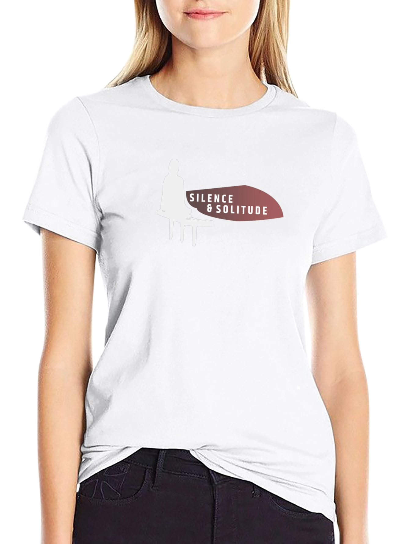 Silence & Solitude Black Graphic T-Shirt