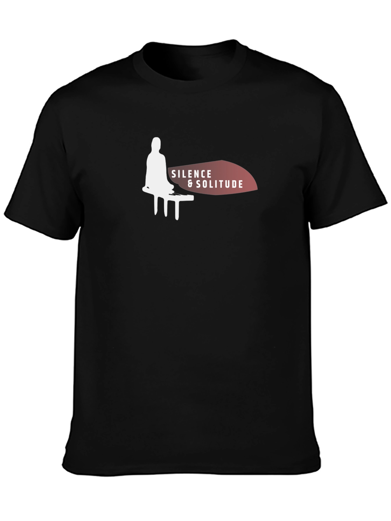 Silence & Solitude Black Graphic T-Shirt