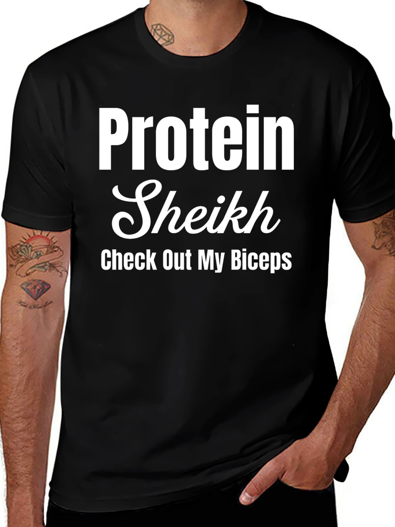 Protein Sheikh T-Shirt - Check Out My Biceps!