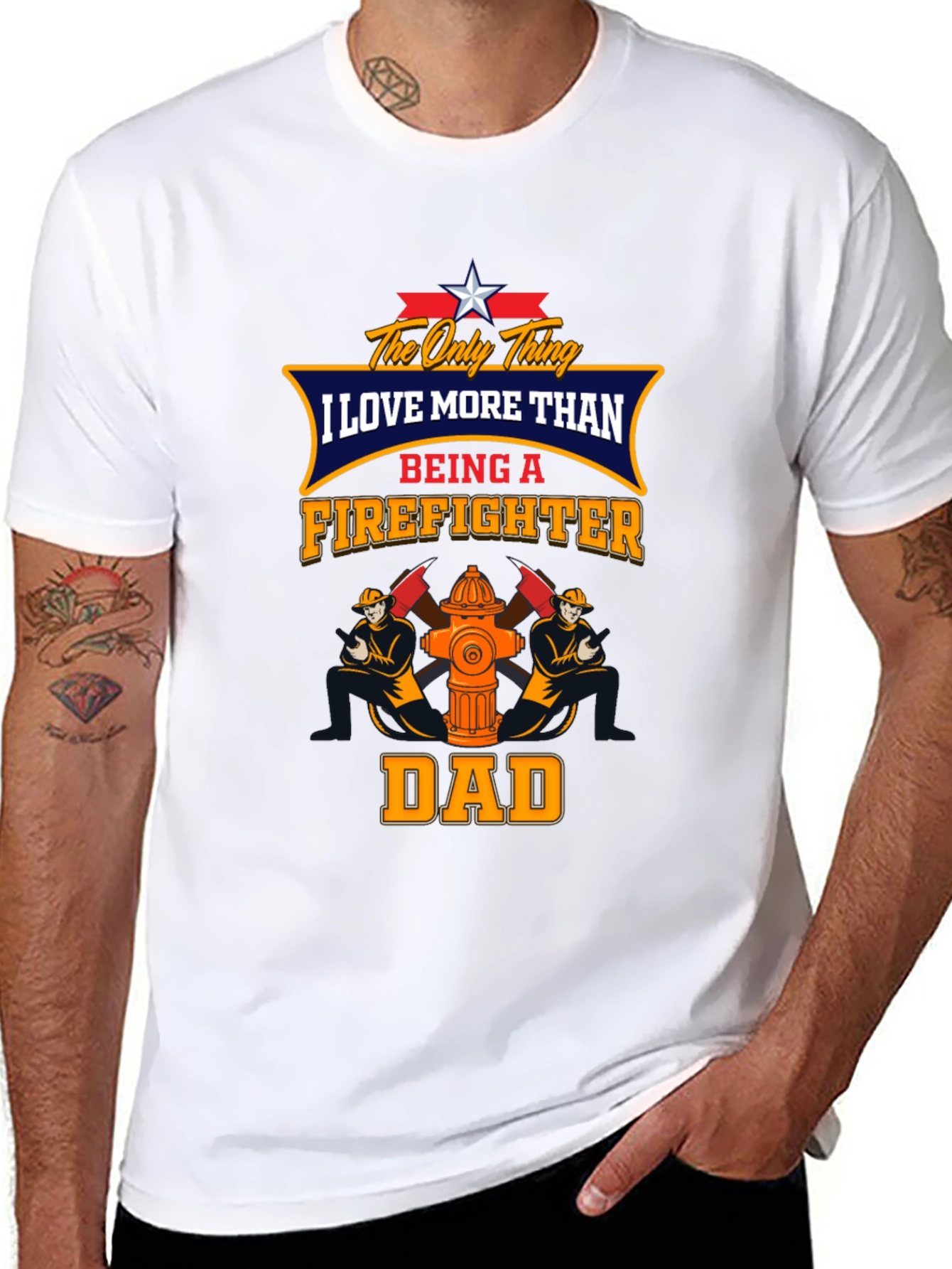 Firefighter Dad Graphic T-Shirt
