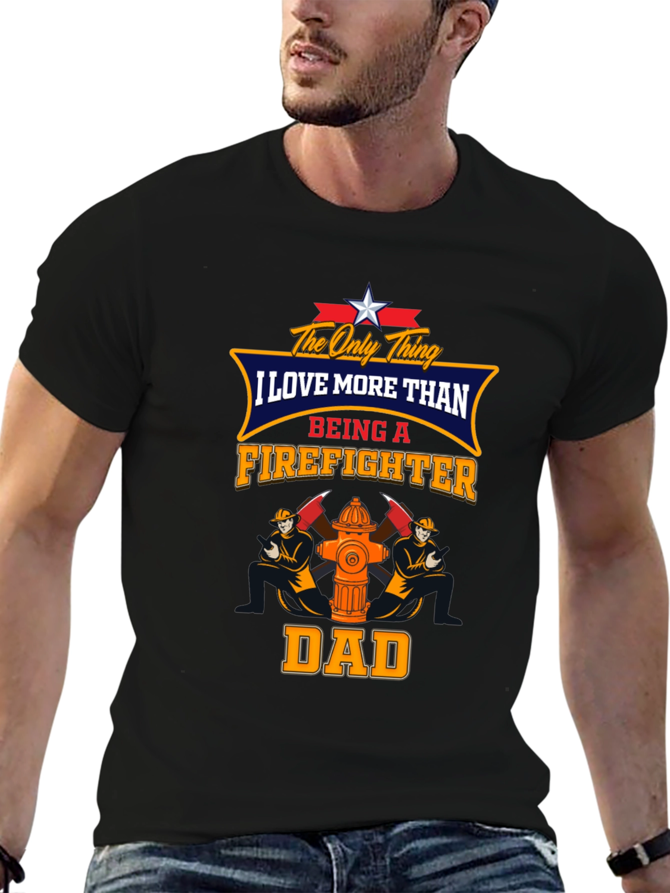 Firefighter Dad Graphic T-Shirt