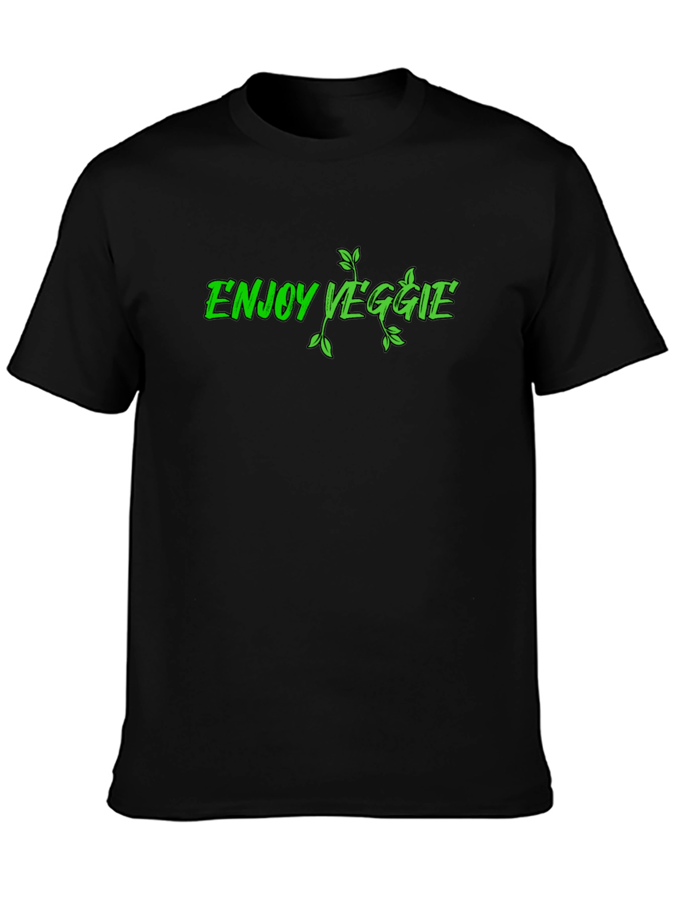 Enjoy Veggie Black Graphic T-Shirt