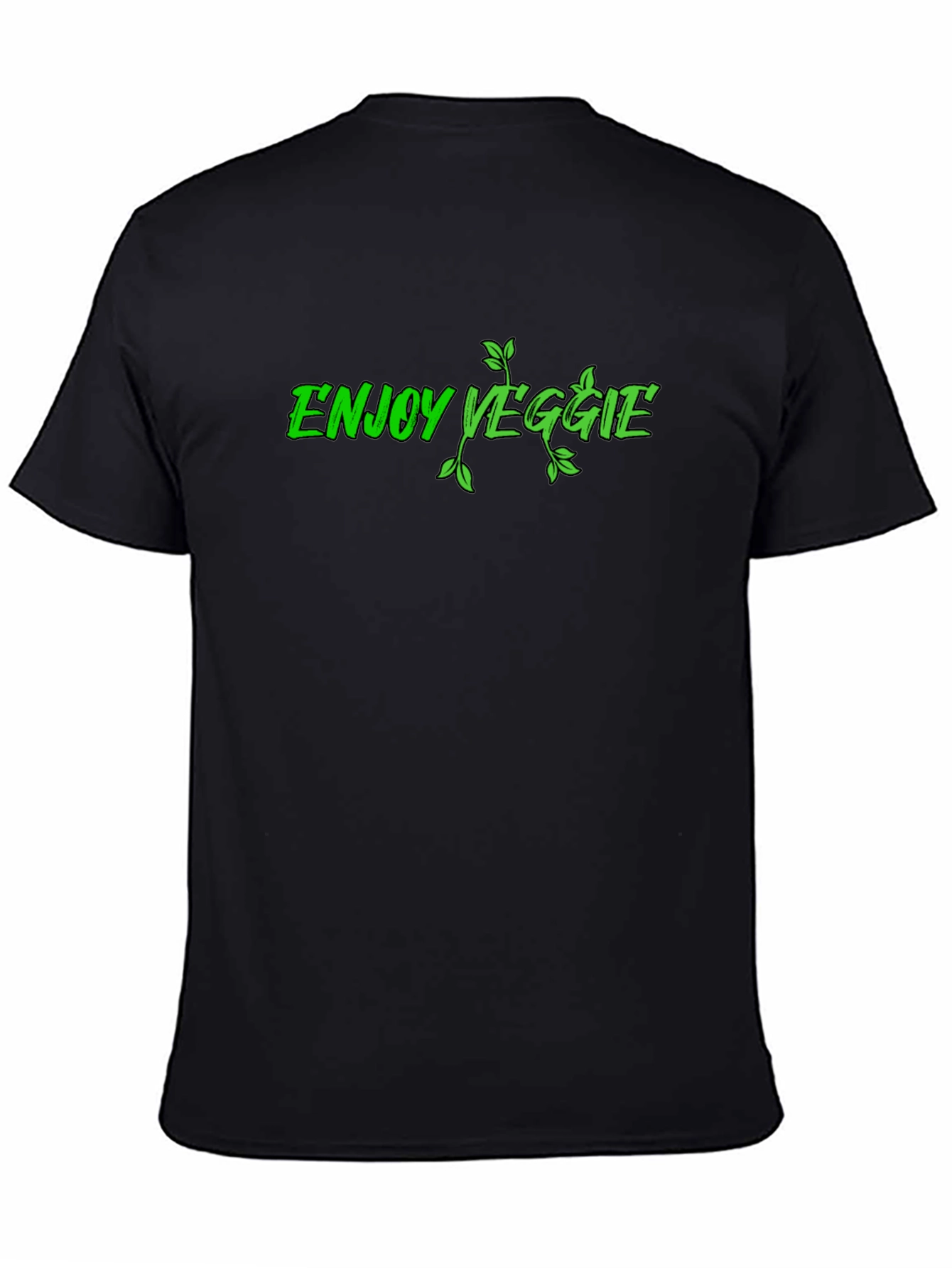 Enjoy Veggie Black Graphic T-Shirt