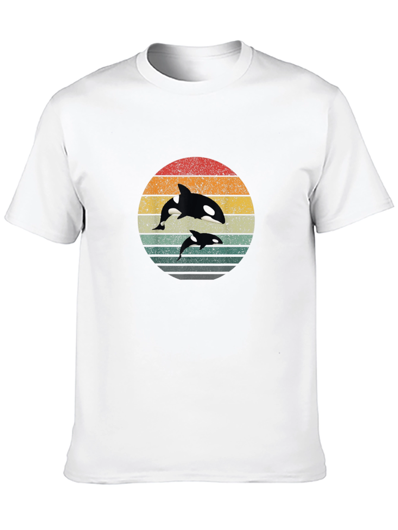 Orca Sunset Graphic Tee - Stylish Black T-Shirt