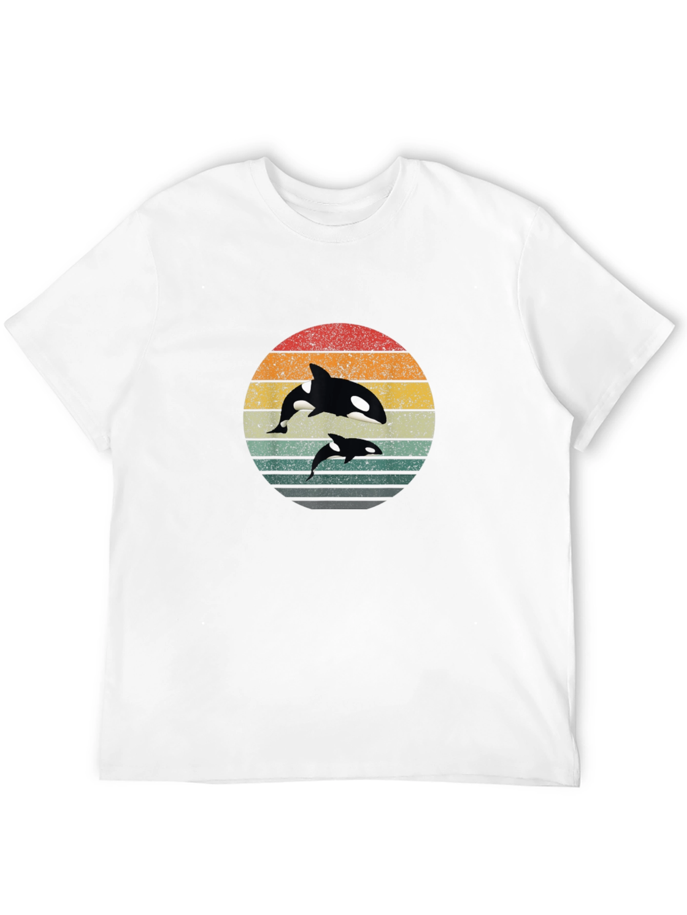 Orca Sunset Graphic Tee - Stylish Black T-Shirt