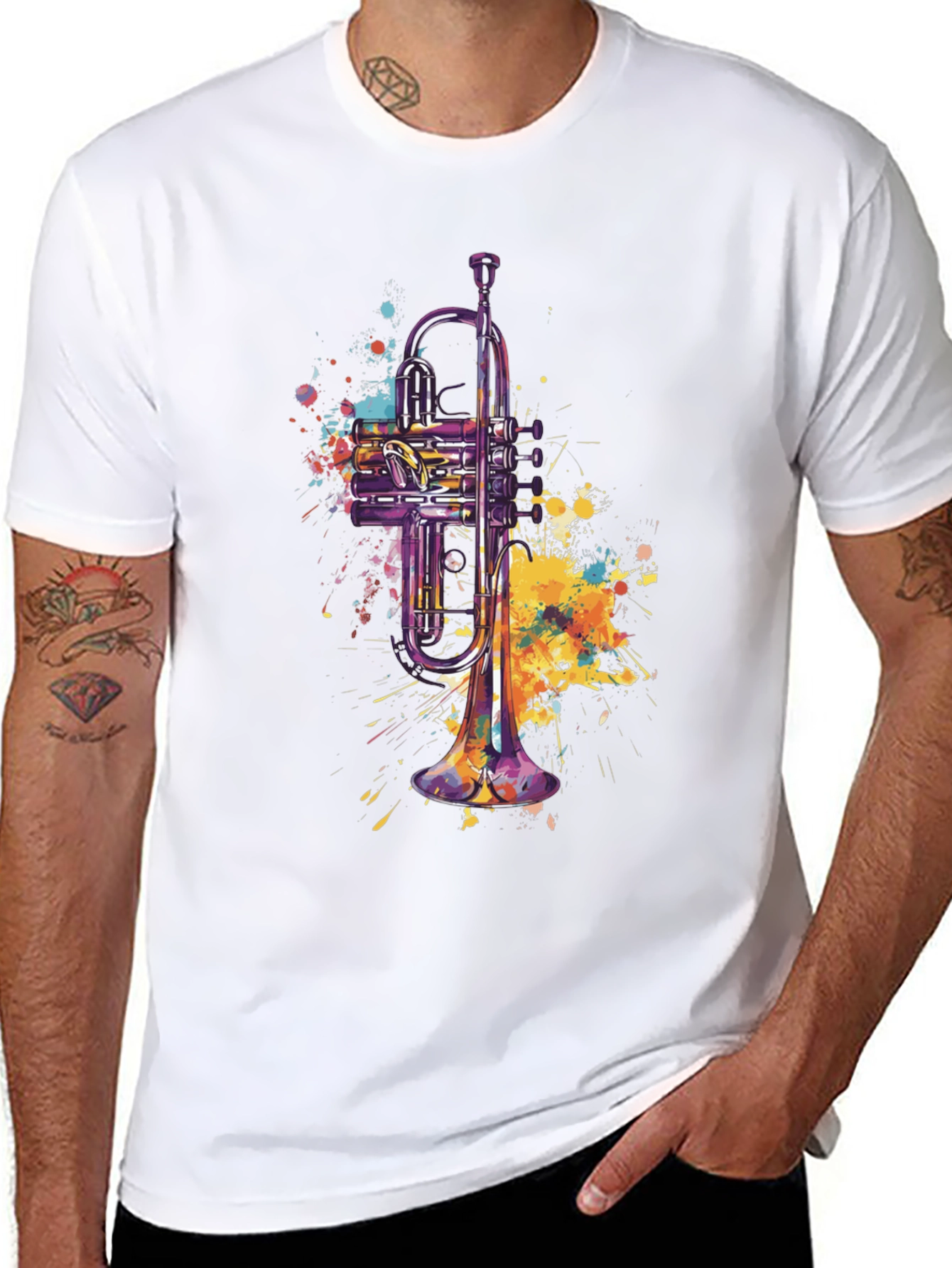 Trumpet Watercolor Graphic Tee