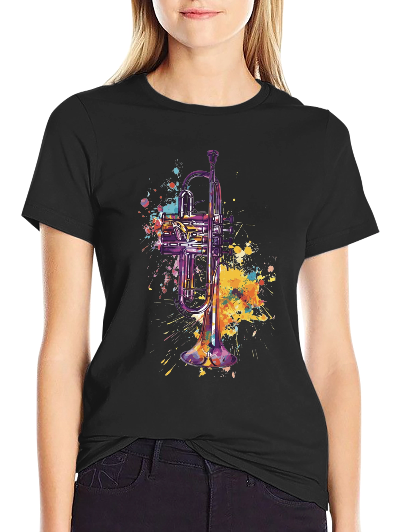 Trumpet Watercolor Graphic Tee