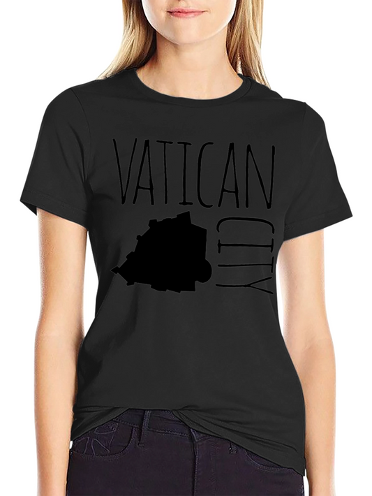 Vatican City Map Graphic T-Shirt - Black